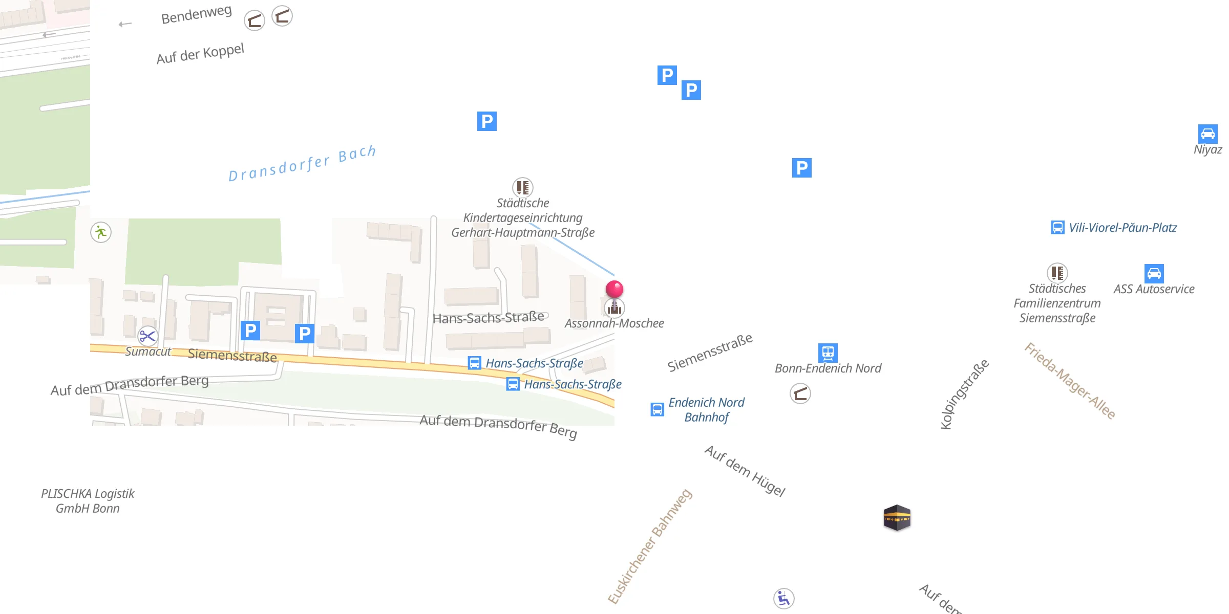 Carte de localisation : Assonnah-Moschee