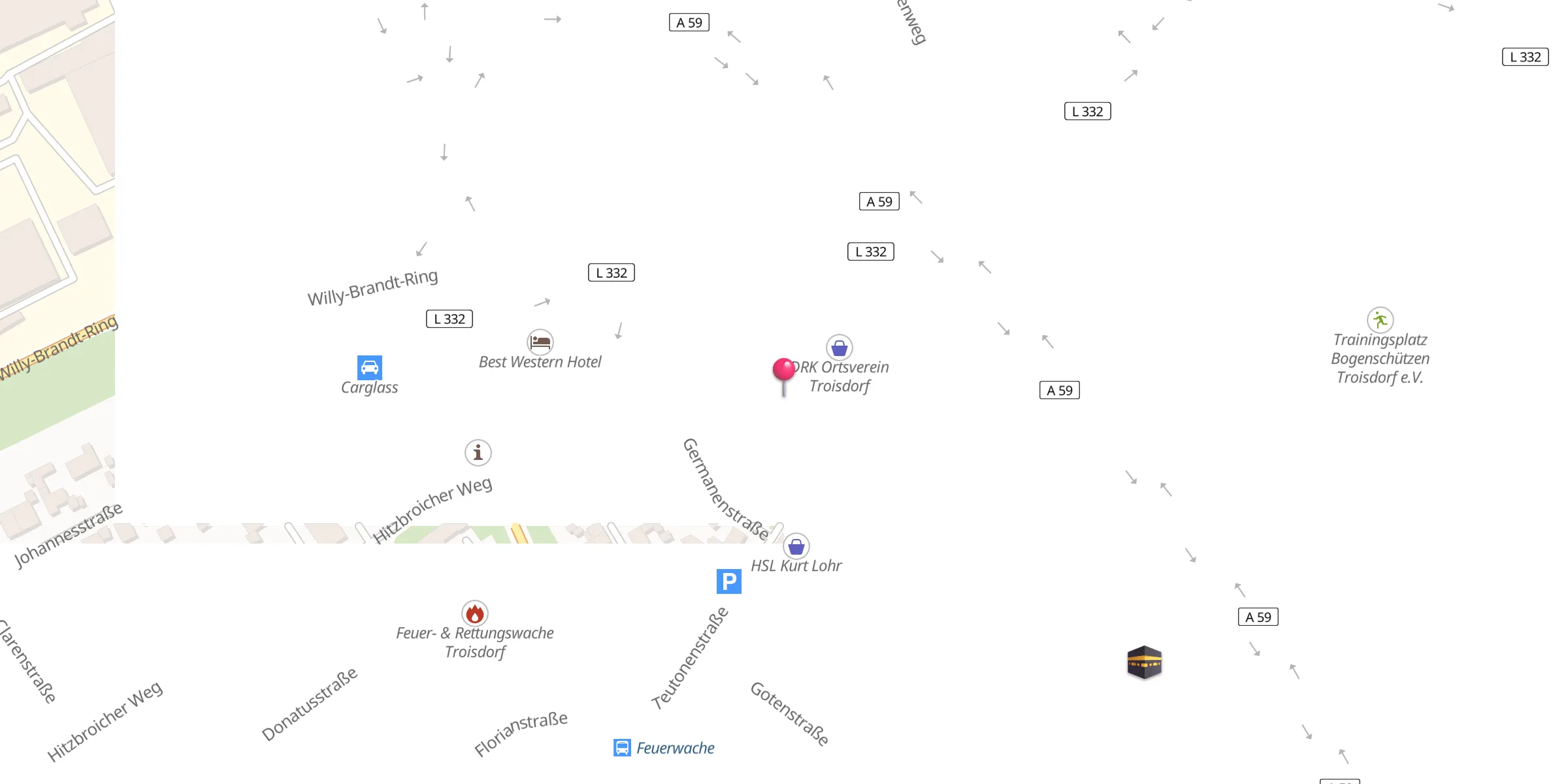 Carte de localisation : Moschee EBU HANIFE, IAKV Islamisch Albanischer Kulturverein e.V.