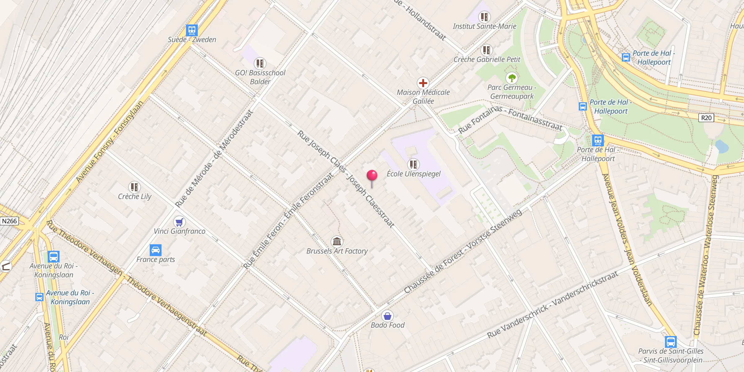 Carte de localisation : Mosquée de la Ligue des Musulmans de Belgique (LMB)