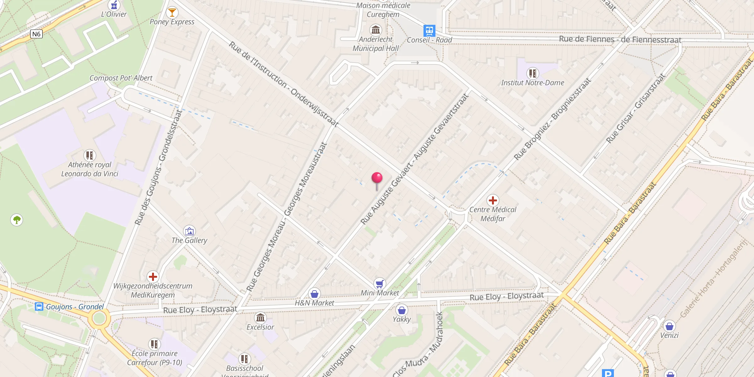 Carte de localisation : Dinayet Anderlecht Merkez Camii