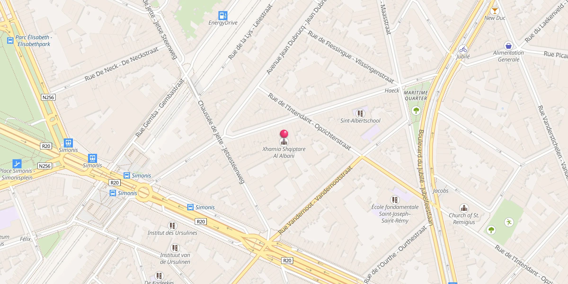 Carte de localisation : Xhamia Shqiptare Al Albani