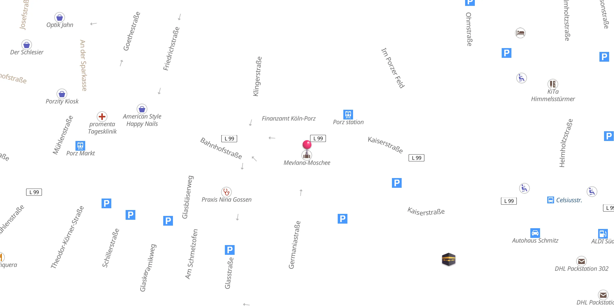 Carte de localisation : Mevlana-Moschee
