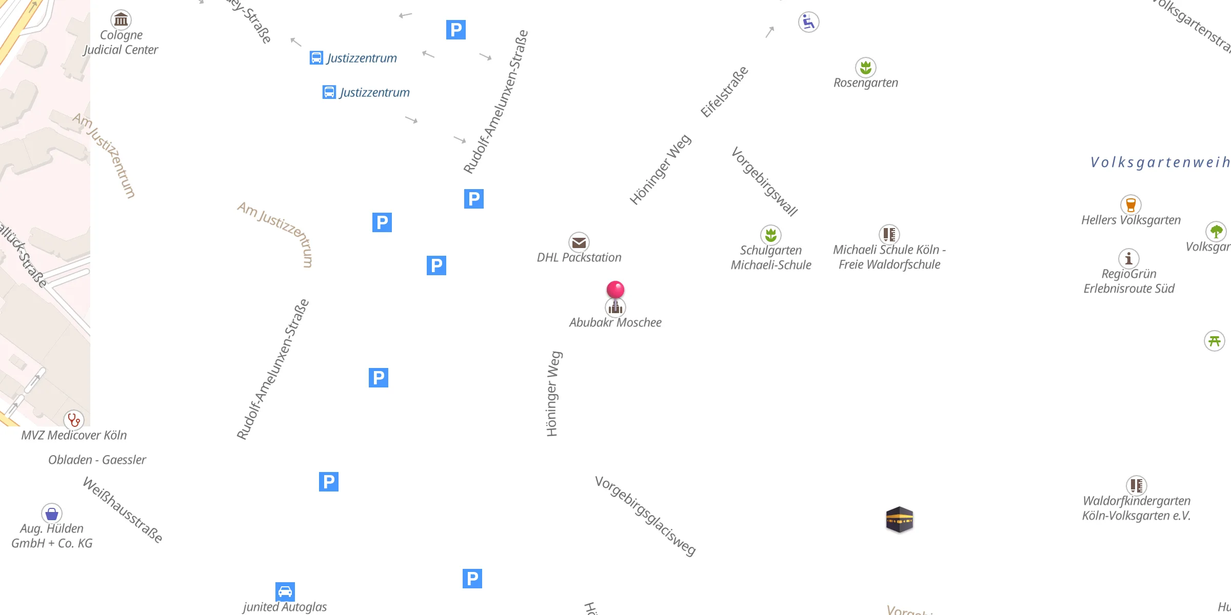 Carte de localisation : Abubakr Moschee