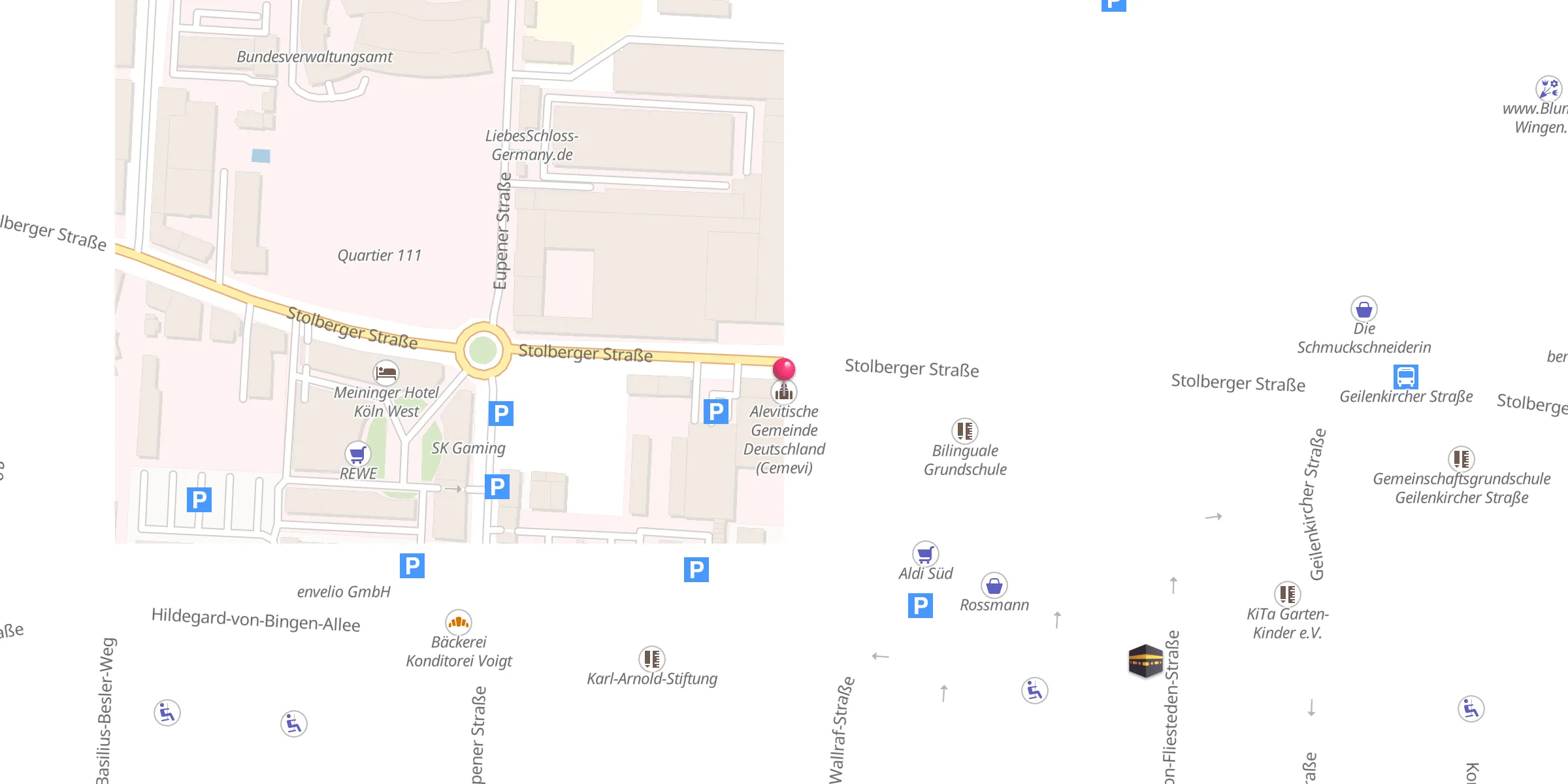 Carte de localisation : Alevitische Gemeinde Deutschland (Cemevi)