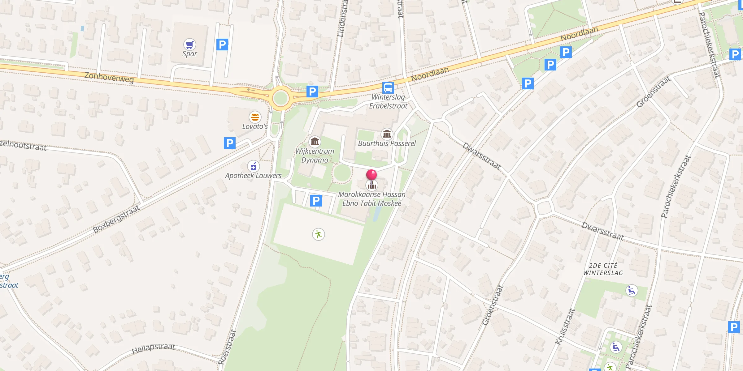 Carte de localisation : Marokkaanse Hassan Ebno Tabit Moskee