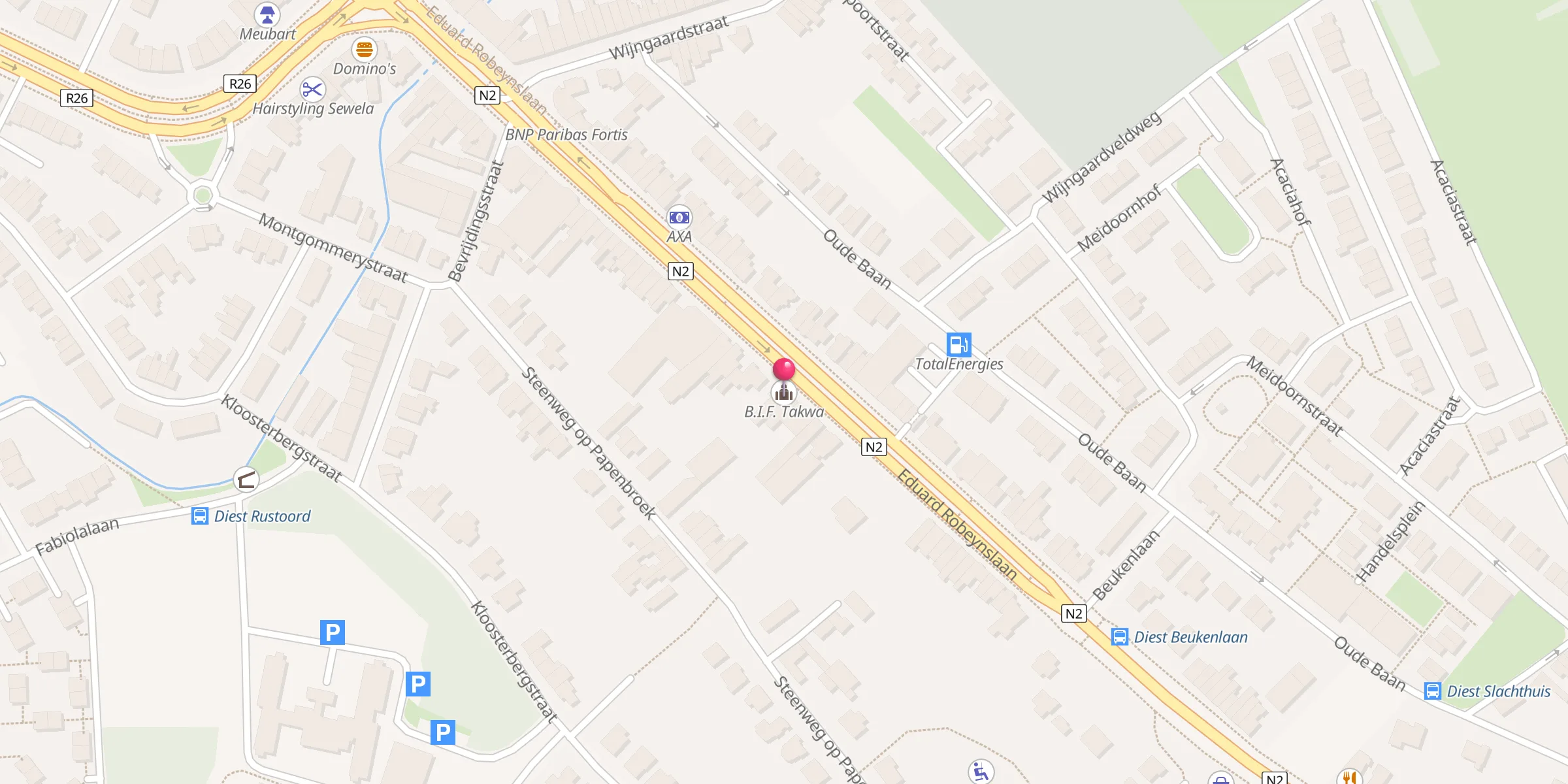 Carte de localisation : B.I.F. Takwa