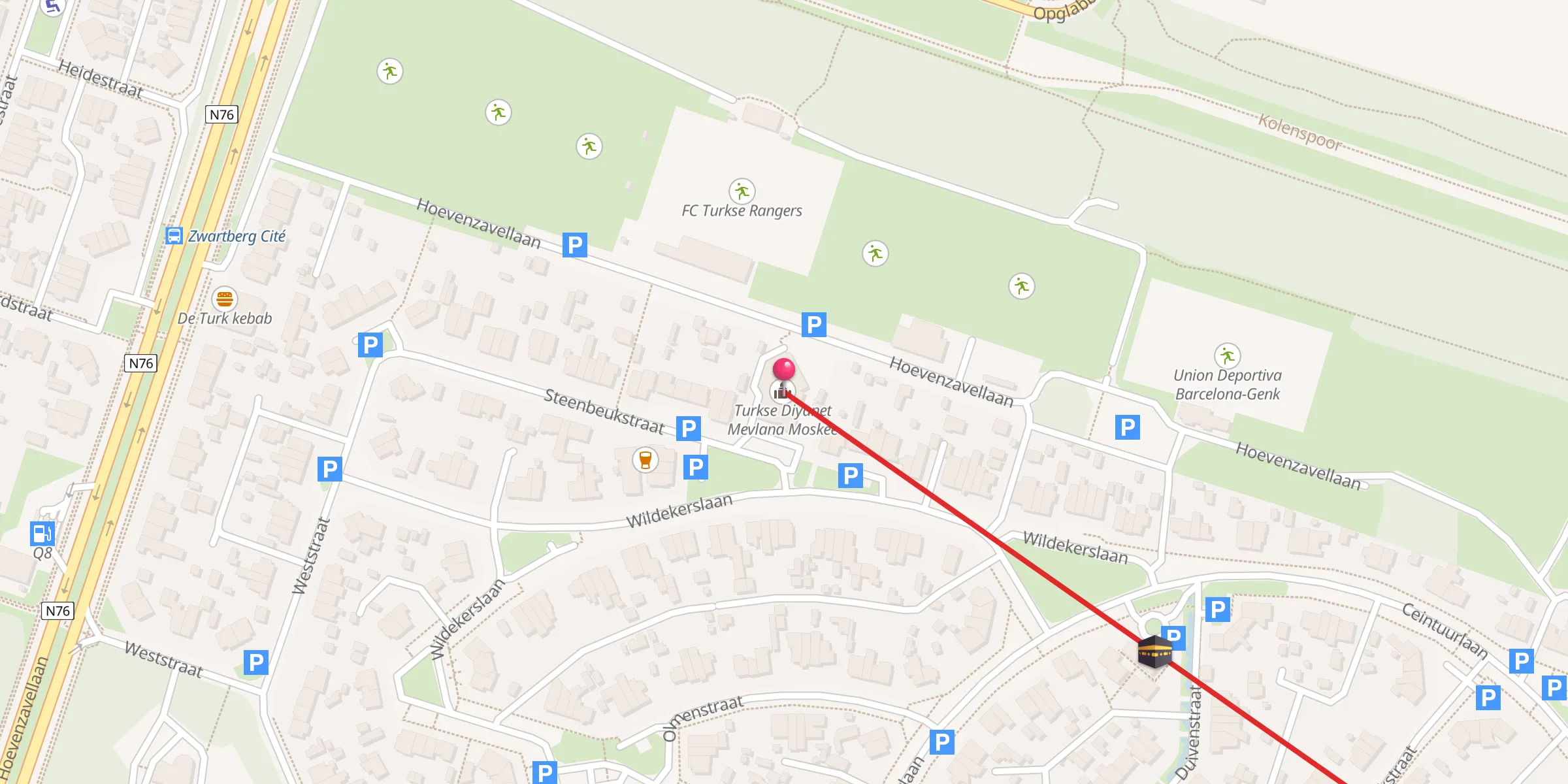 Carte de localisation : Turkse Diyanet Mevlana Moskee