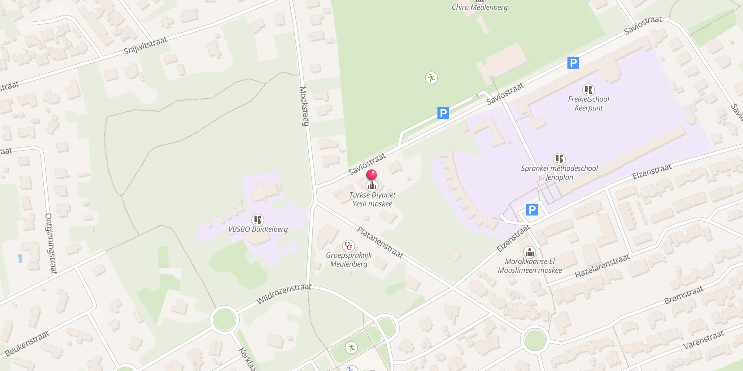 Carte de localisation : Turkse Diyanet Yesil moskee