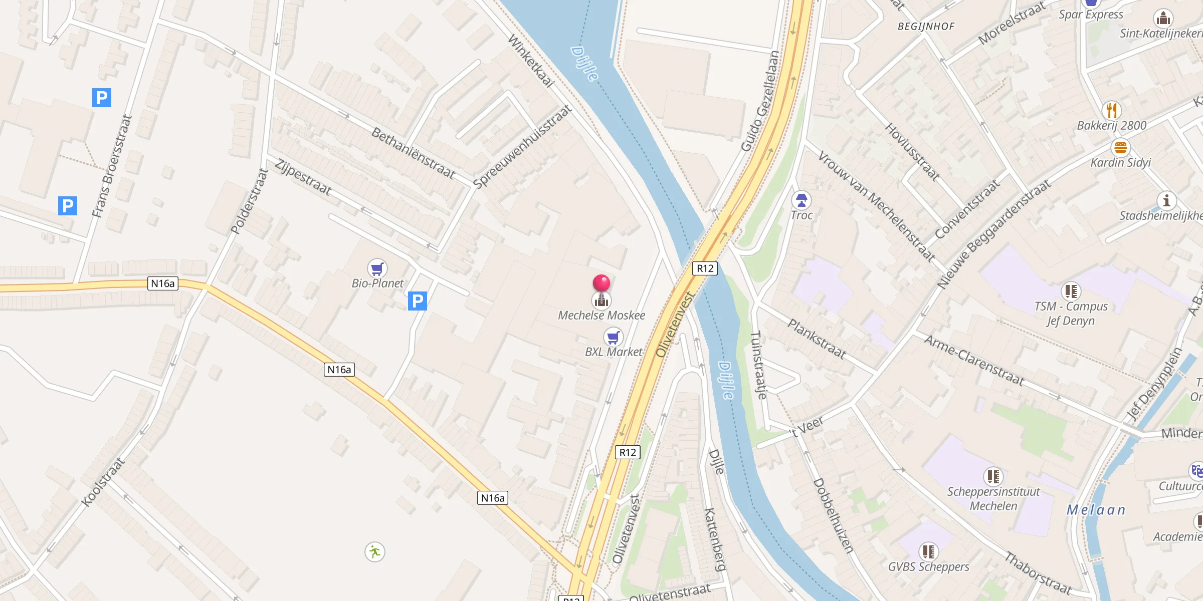 Carte de localisation : Mechelse Moskee