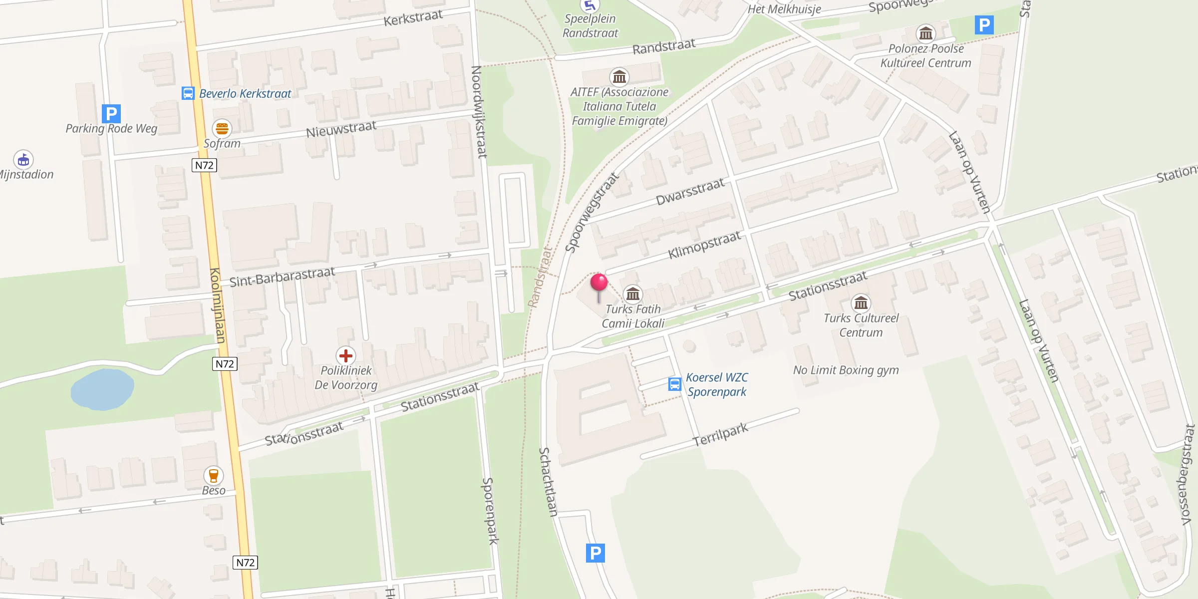 Carte de localisation : Diyanet Beringen Fatih Moskee