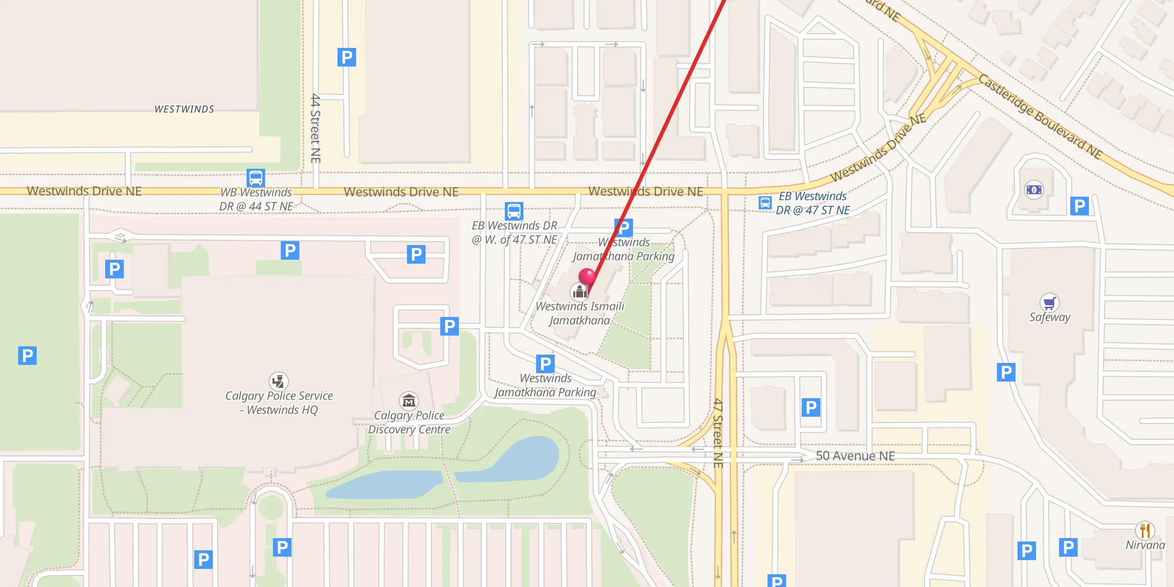 Carte de localisation : Westwinds Ismaili Jamatkhana