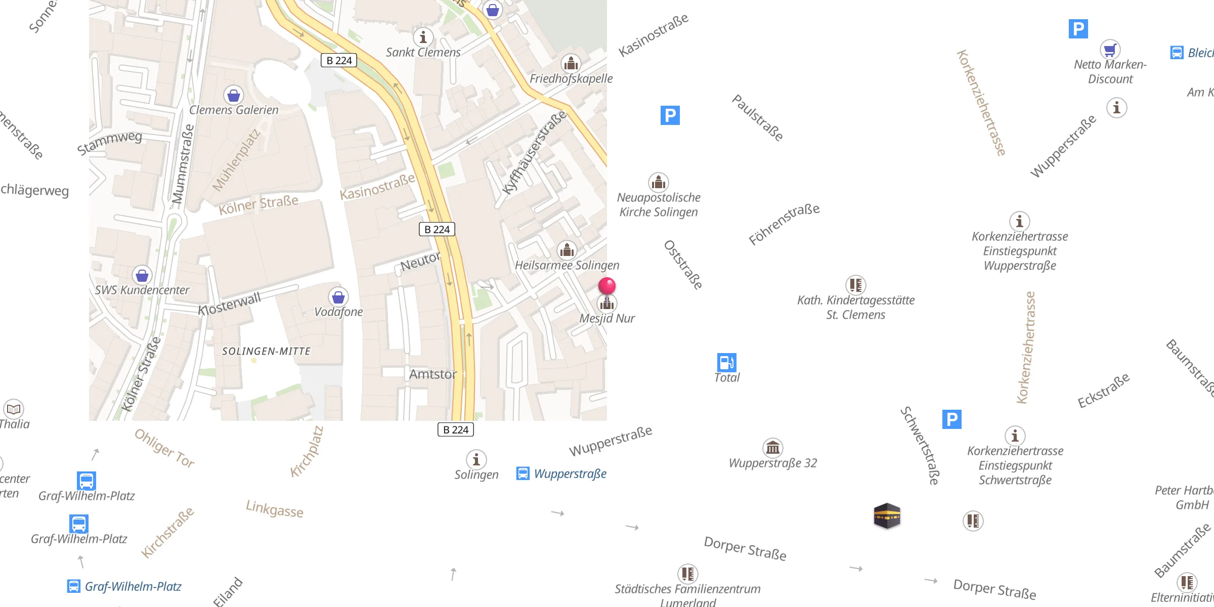 Carte de localisation : Mesjid Nur