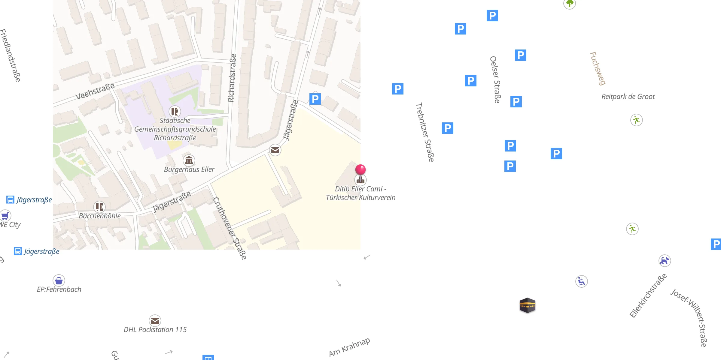 Carte de localisation : Ditib Eller Cami -Türkischer Kulturverein