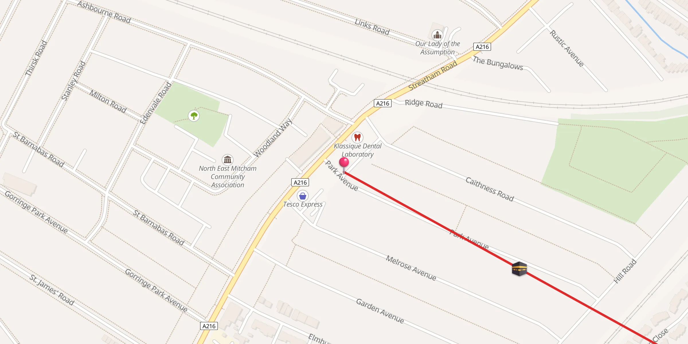 Carte de localisation : Al-Madina Mitcham Islamic Centre