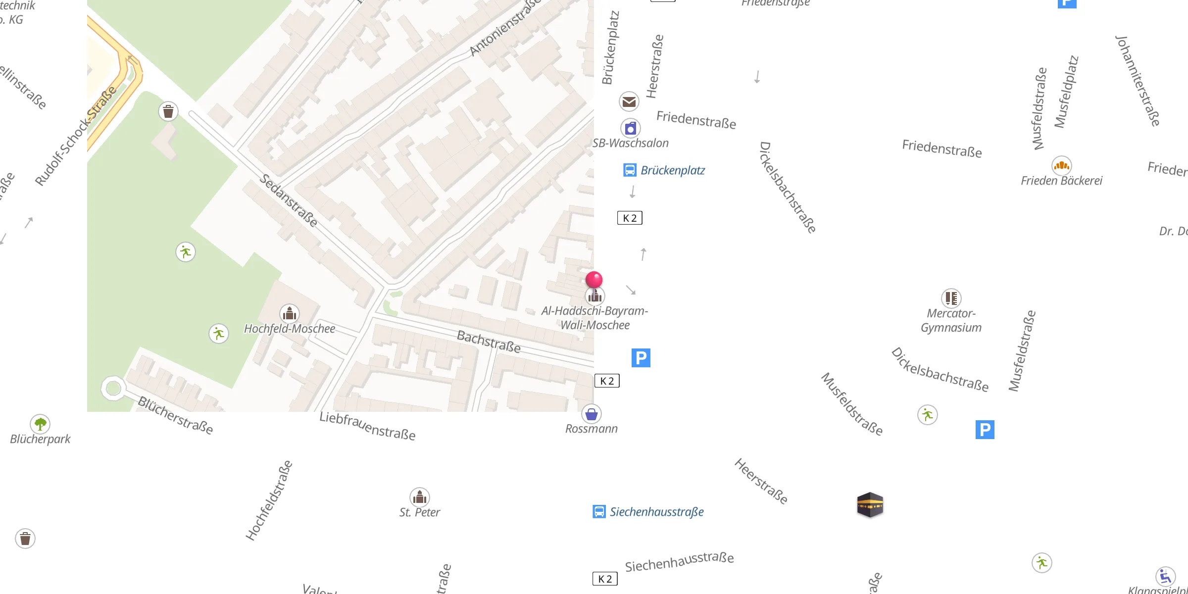 Carte de localisation : Al-Haddschi-Bayram-Wali-Moschee