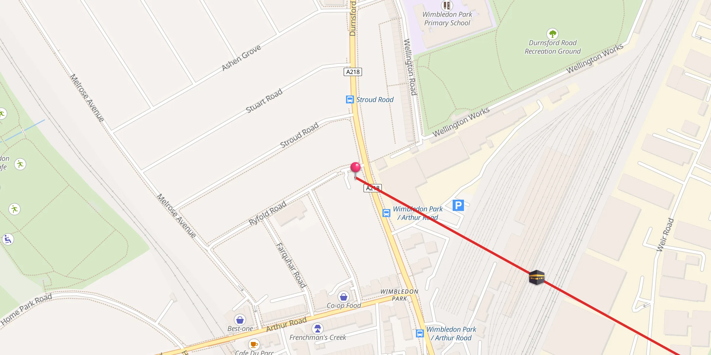 Carte de localisation : Wimbledon Mosque