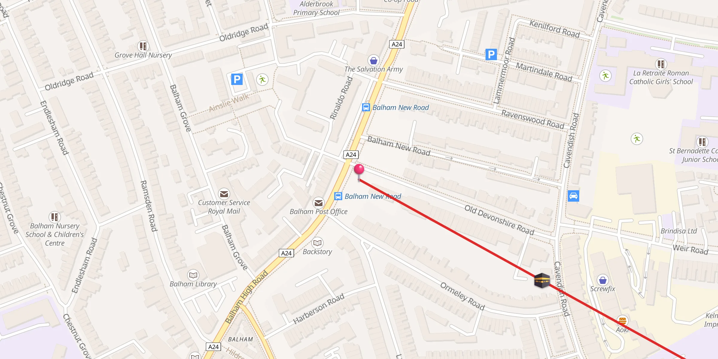 Carte de localisation : Balham Mosque