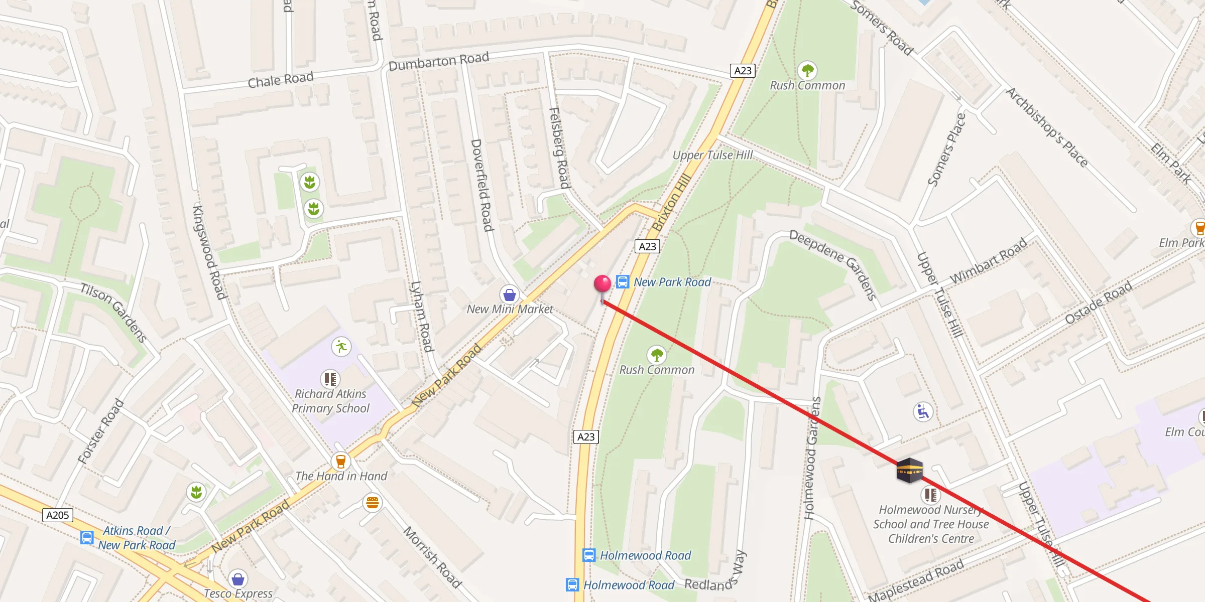Carte de localisation : Brixton Hill Islamic Centre