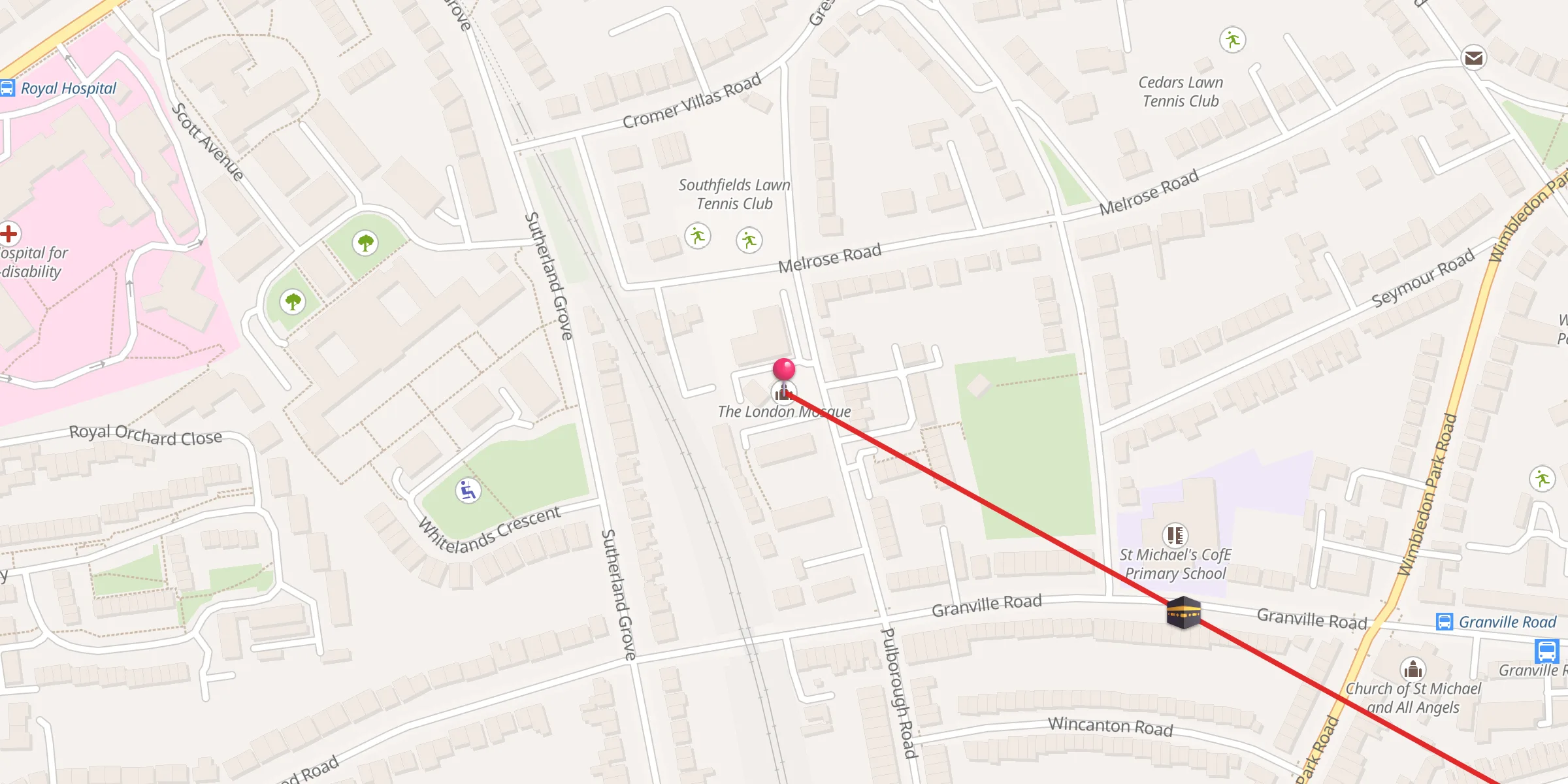 Carte de localisation : The London Mosque