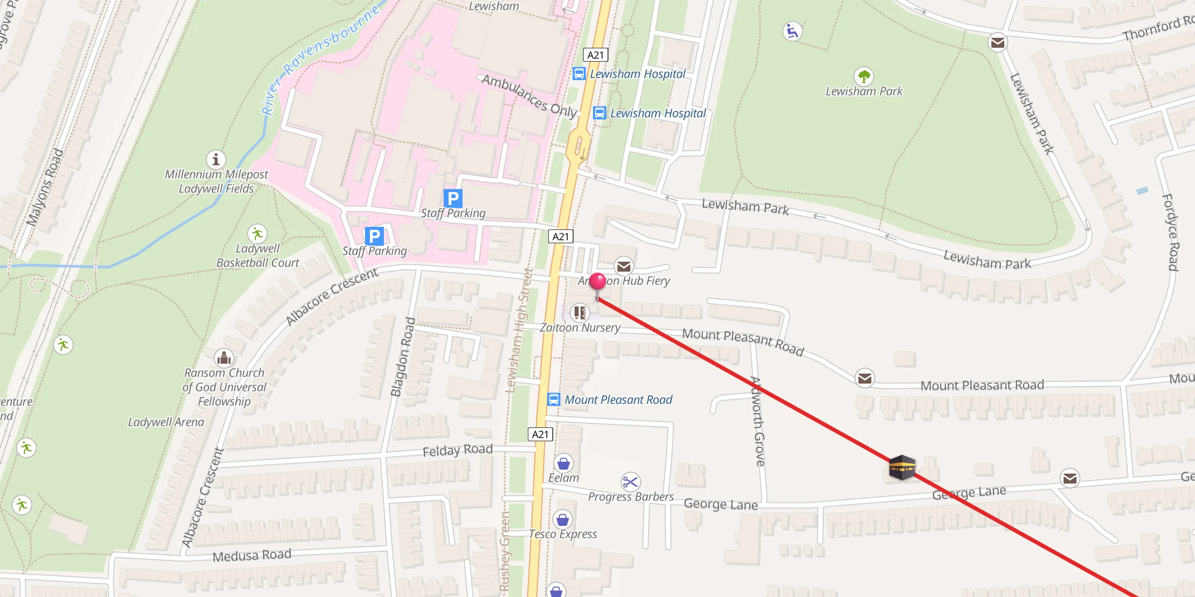 Carte de localisation : Lewisham Islamic Centre