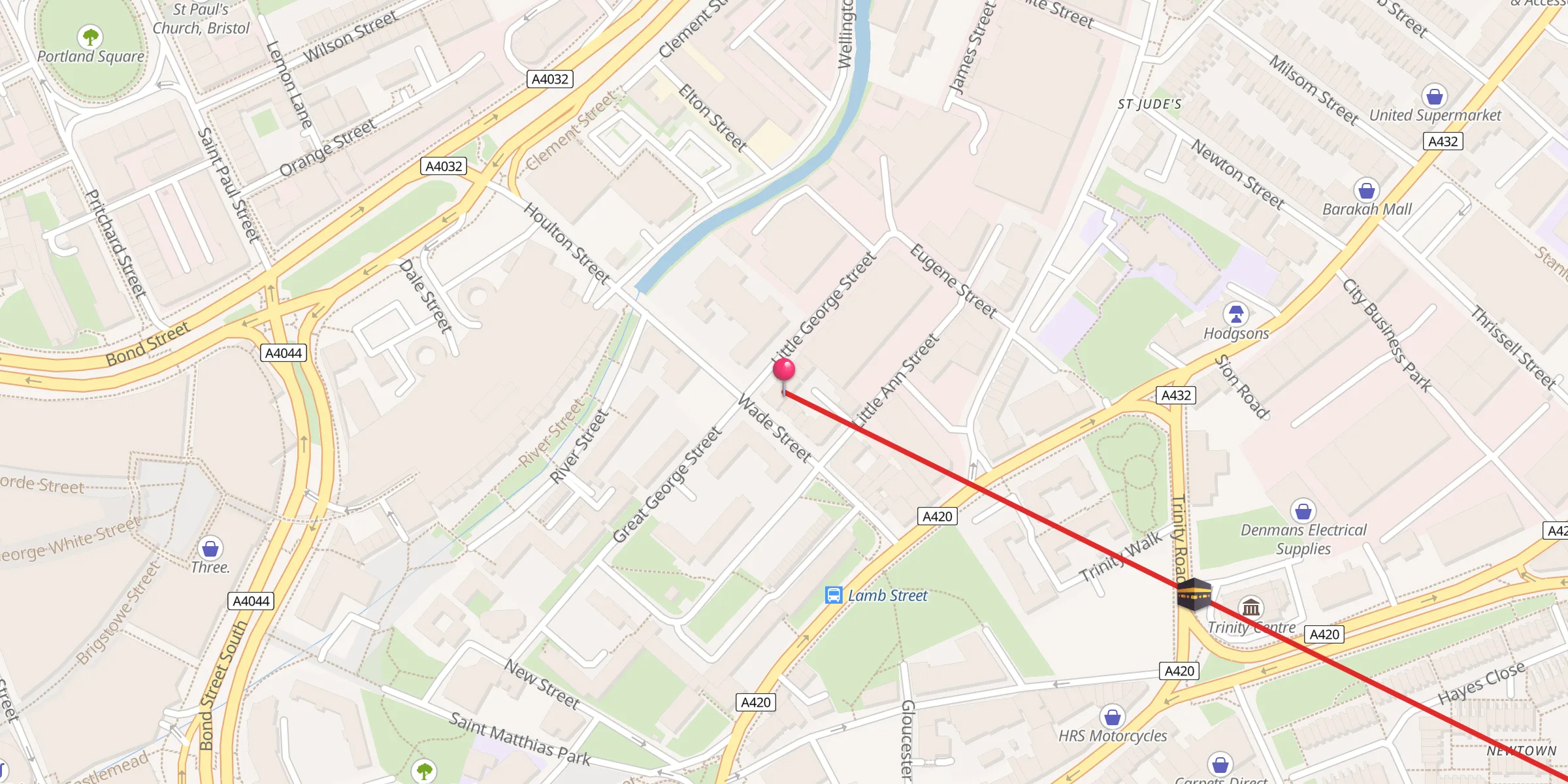 Carte de localisation : Al-Baseera Bristol Centre