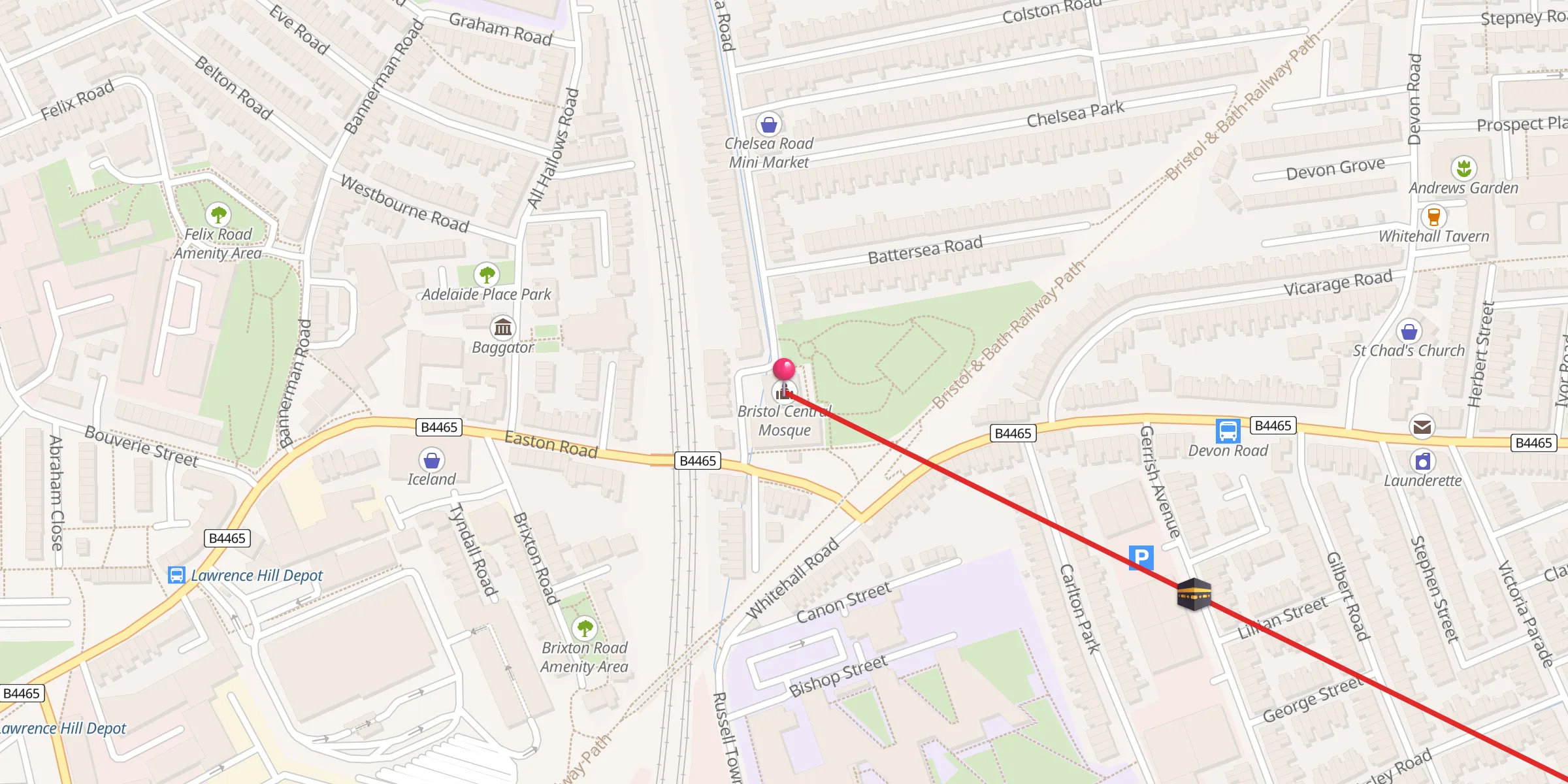 Carte de localisation : Bristol Central Mosque