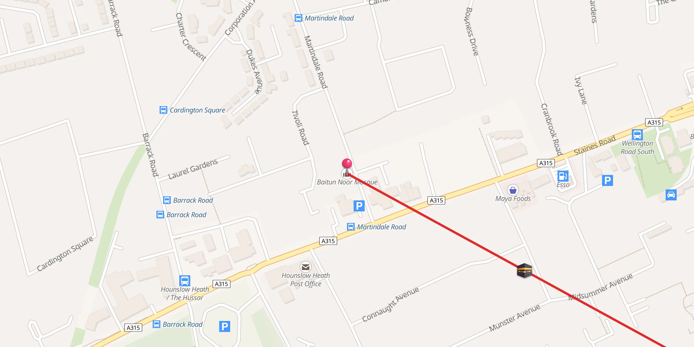 Carte de localisation : Baitun Noor Mosque