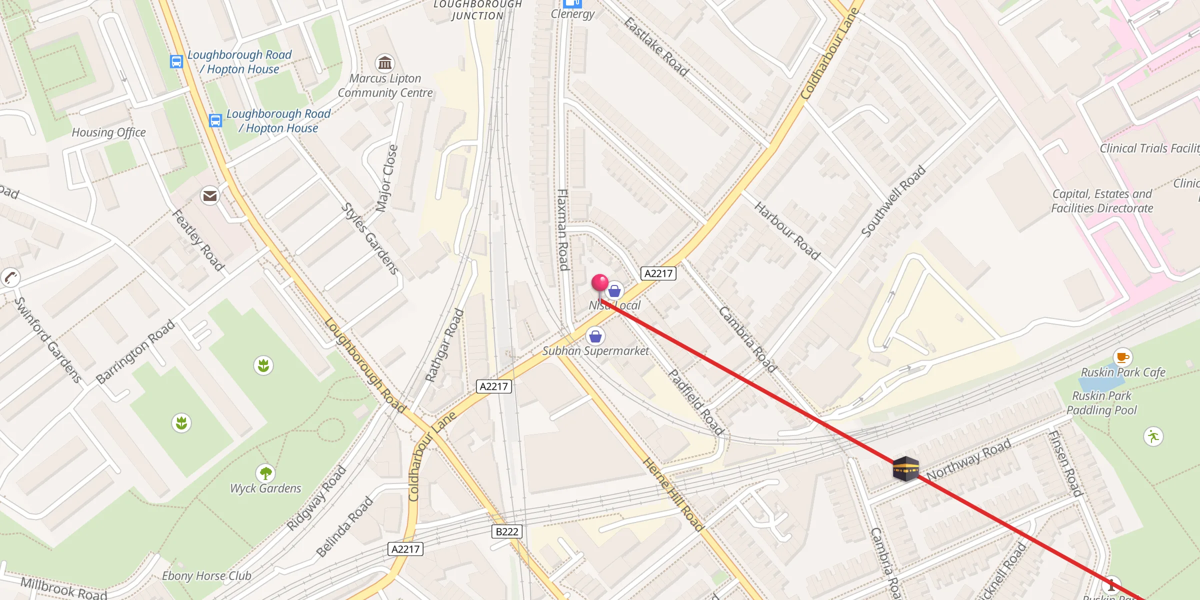 Carte de localisation : Lambeth Masjid Progressive Community Centre