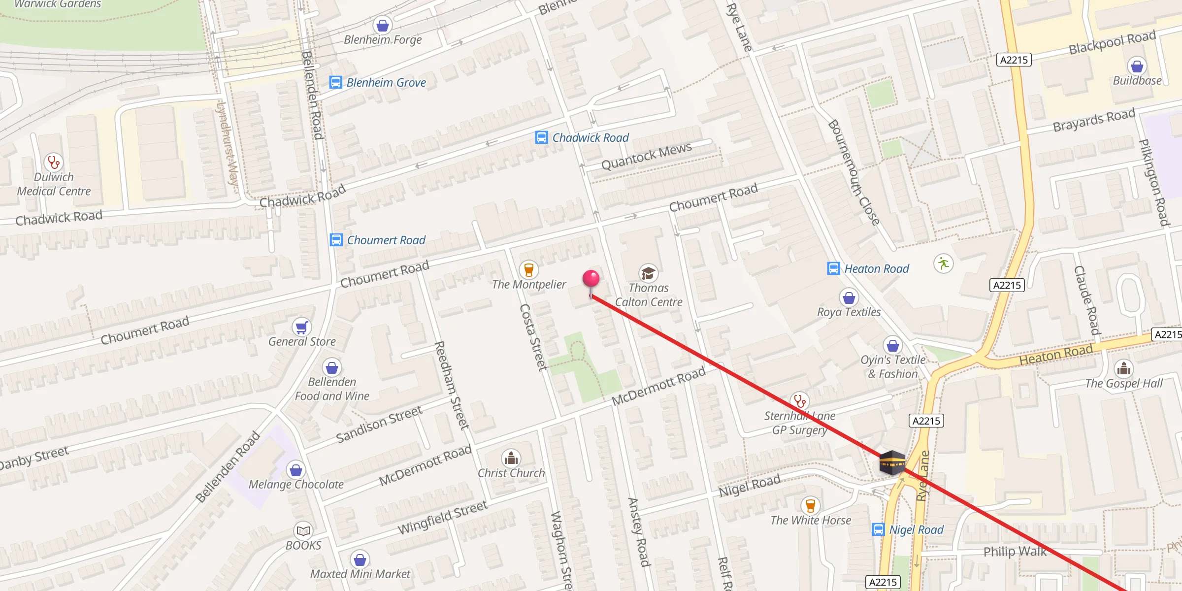 Carte de localisation : Peckham Islamic Centre
