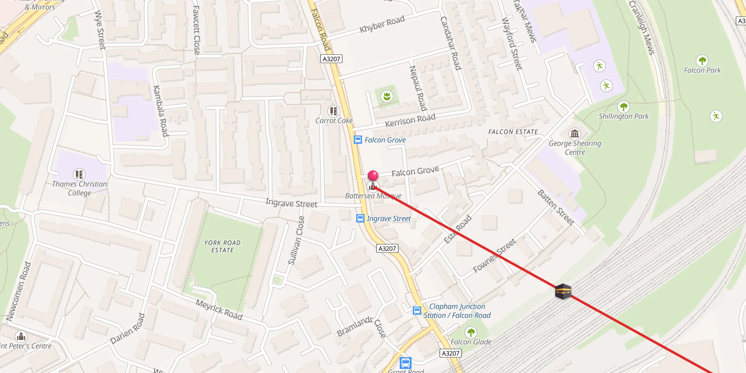 Carte de localisation : Battersea Mosque