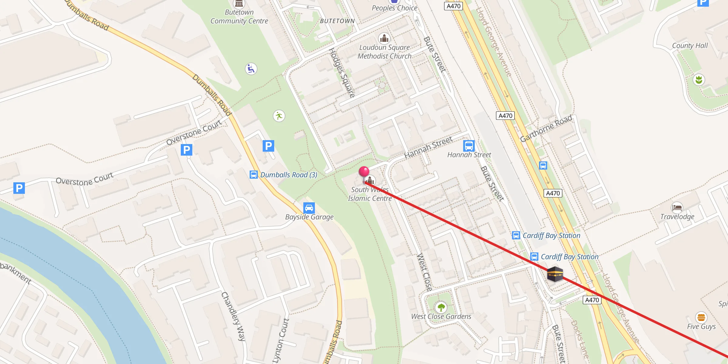 Carte de localisation : South Wales Islamic Centre