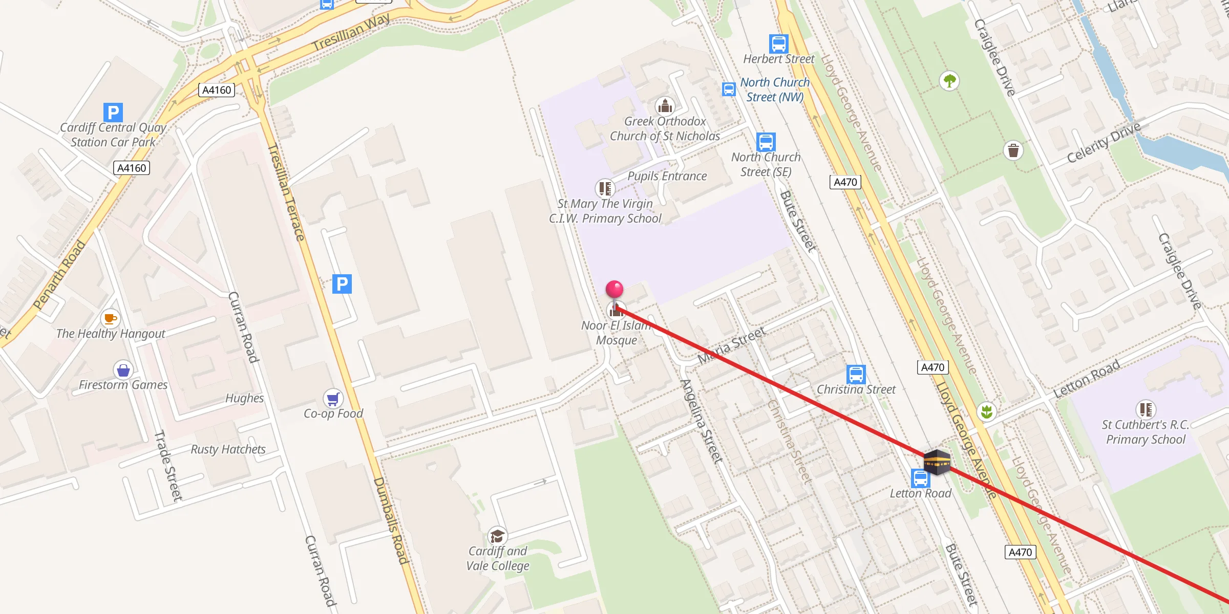 Carte de localisation : Noor El Islam Mosque