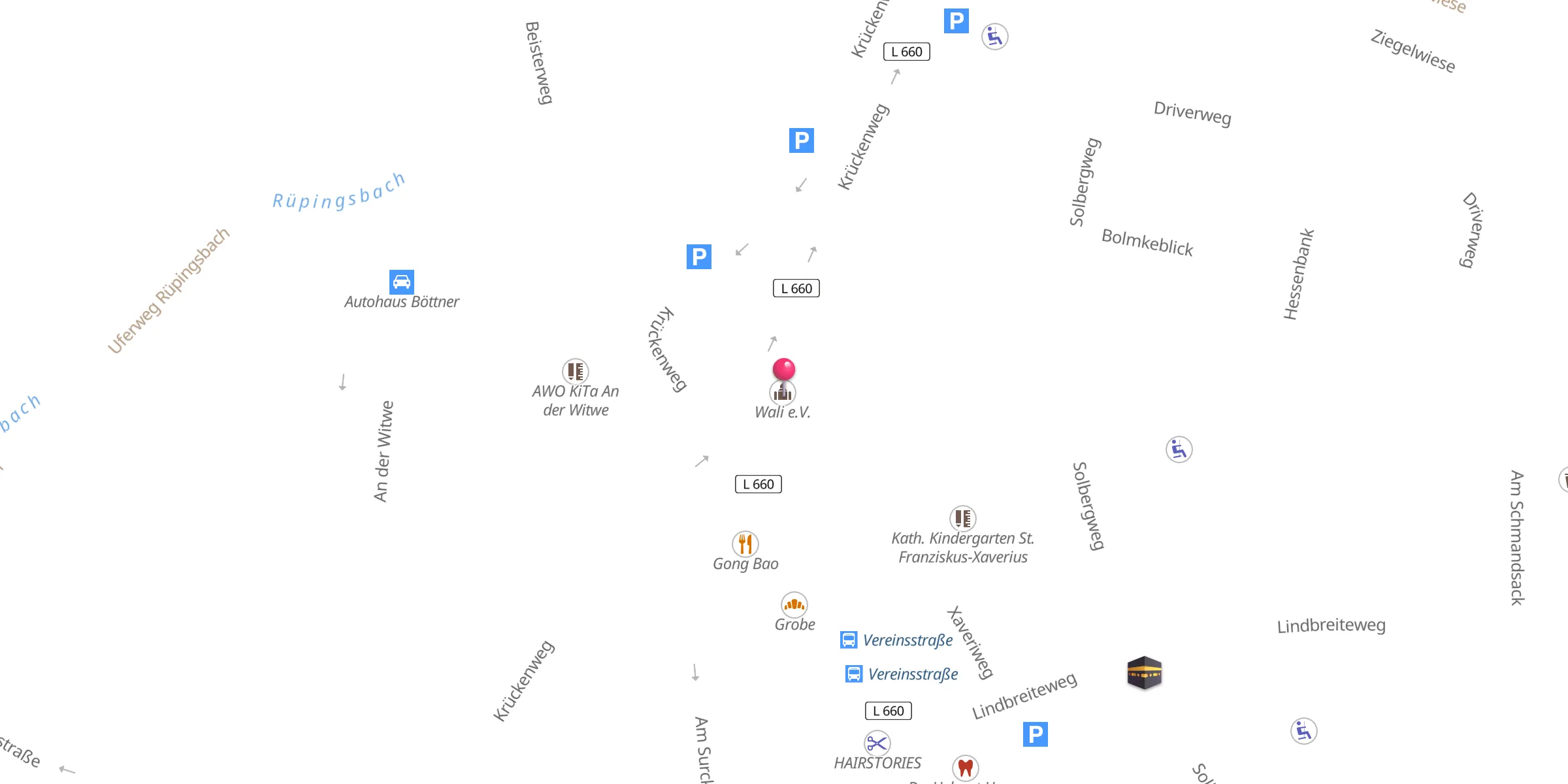 Carte de localisation : Wali e.V.