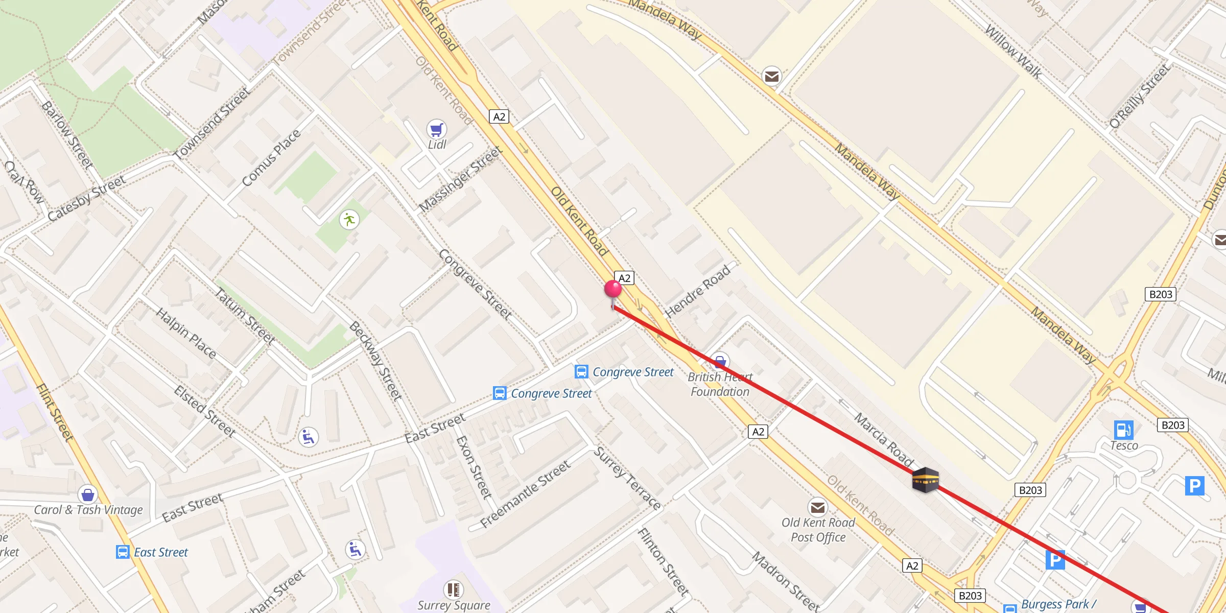 Carte de localisation : BECA East Street Islamic Centre