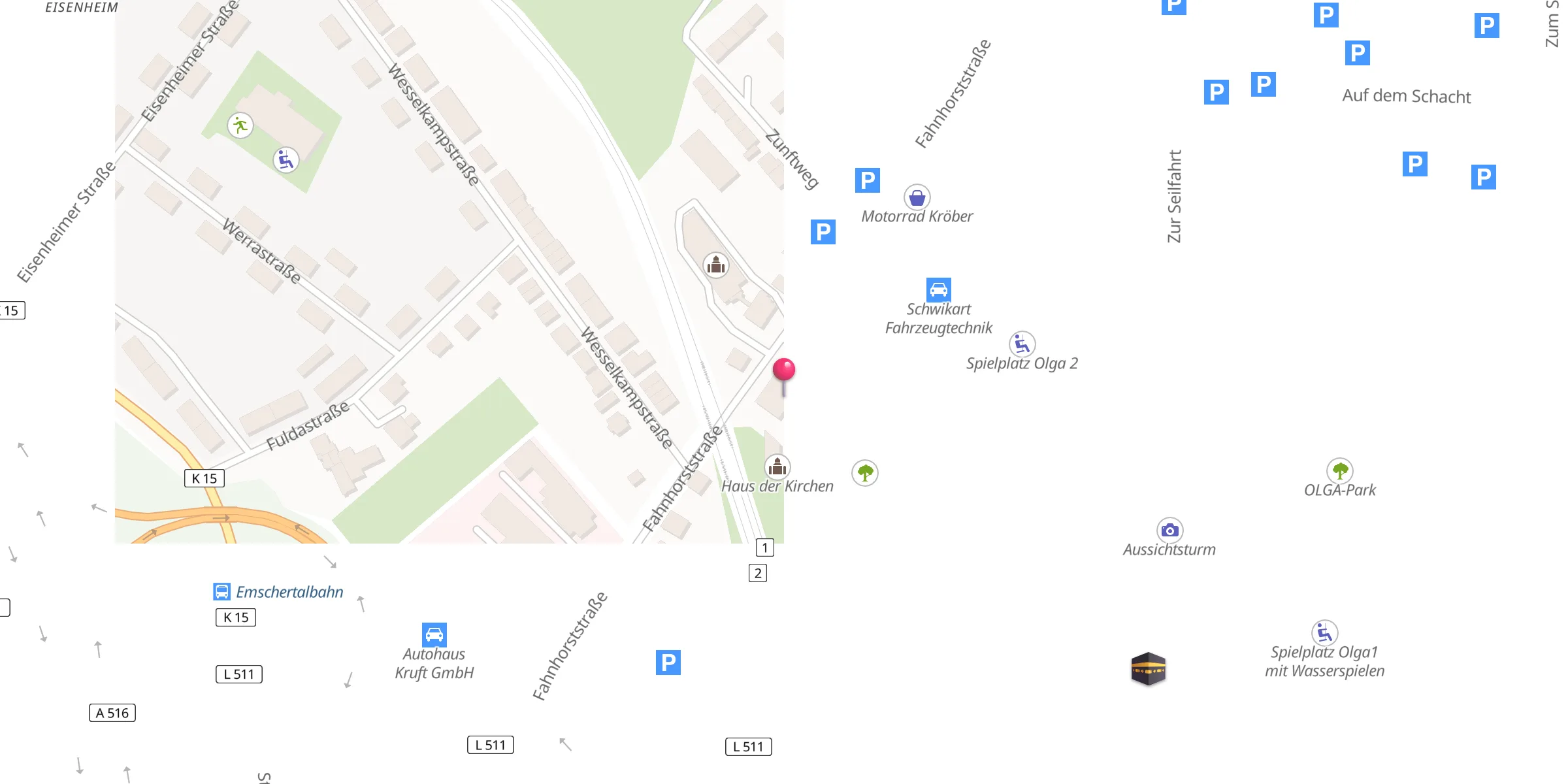 Carte de localisation : Bosnische Moschee Oberhausen