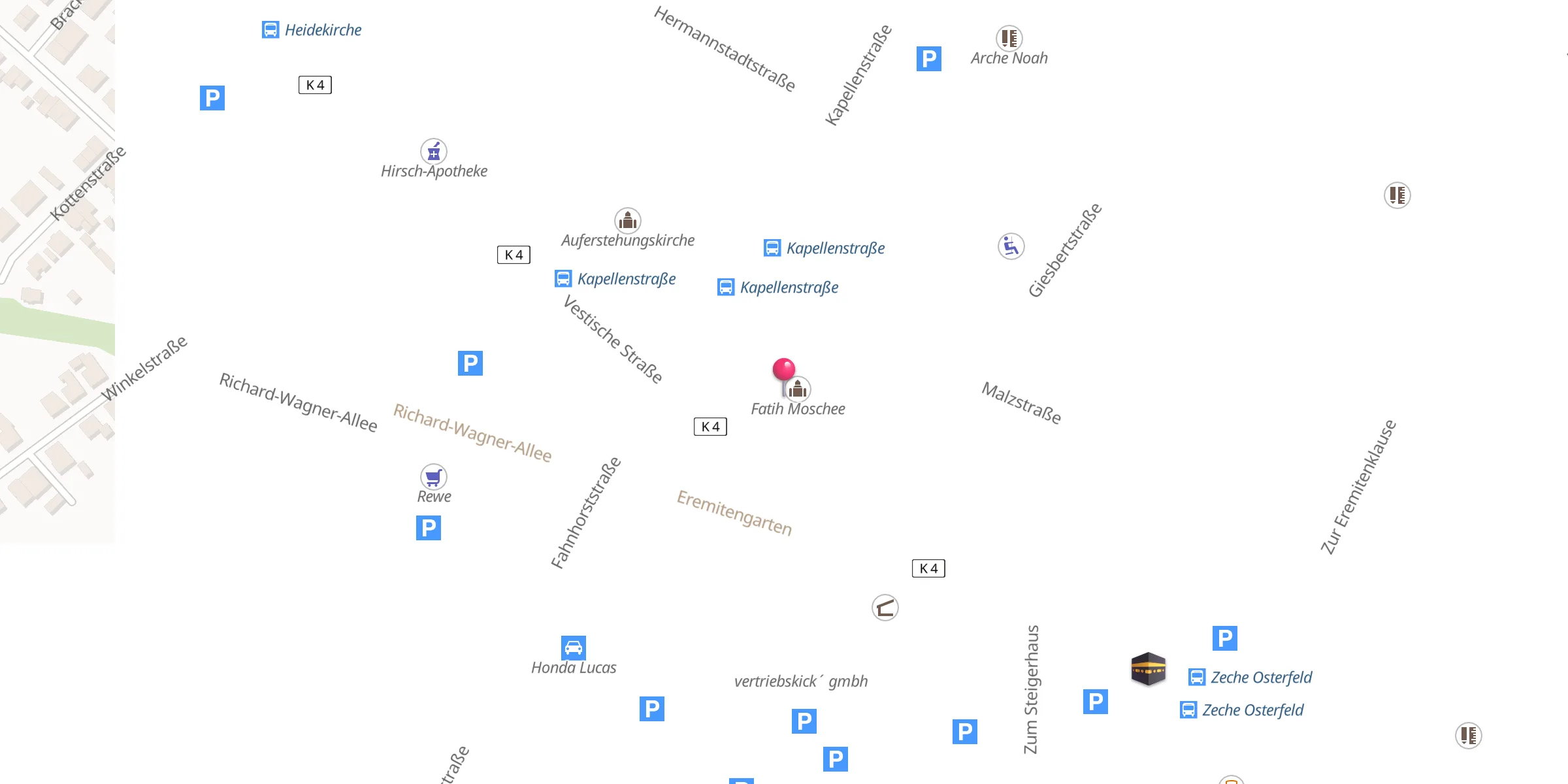 Carte de localisation : Fatih Moschee