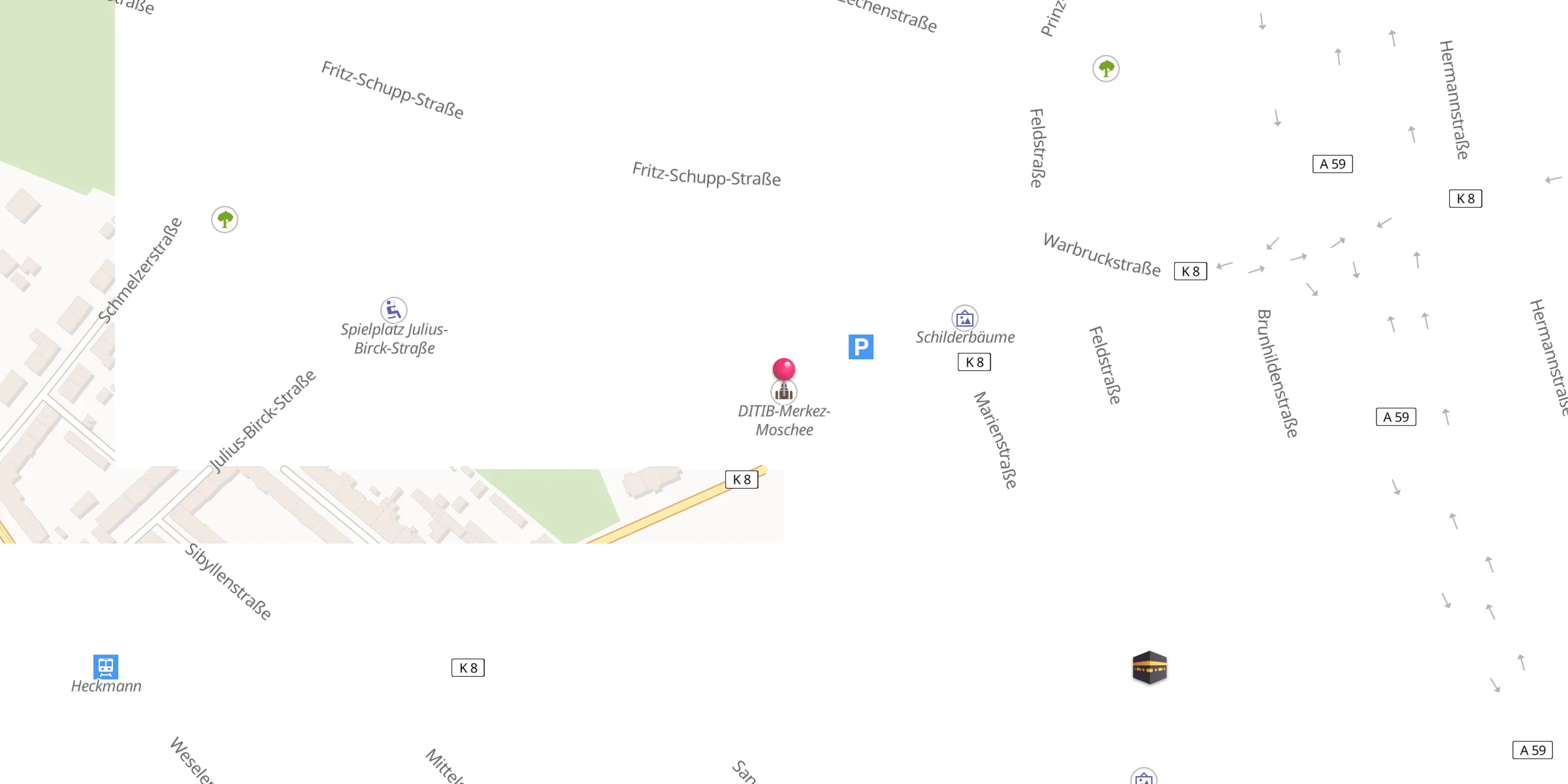 Carte de localisation : DITIB-Merkez-Moschee