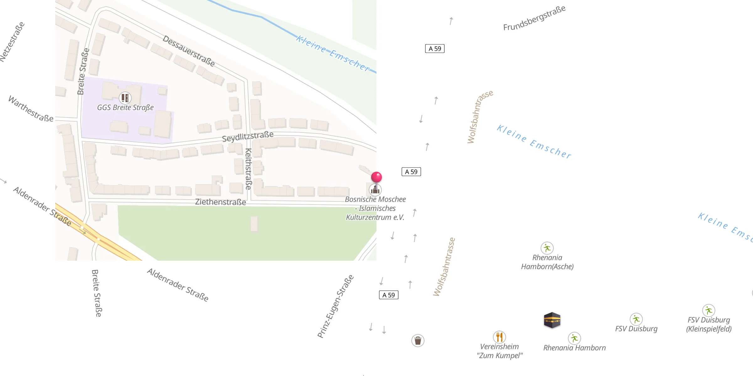 Carte de localisation : Bosnische Moschee - Islamisches Kulturzentrum e.V.