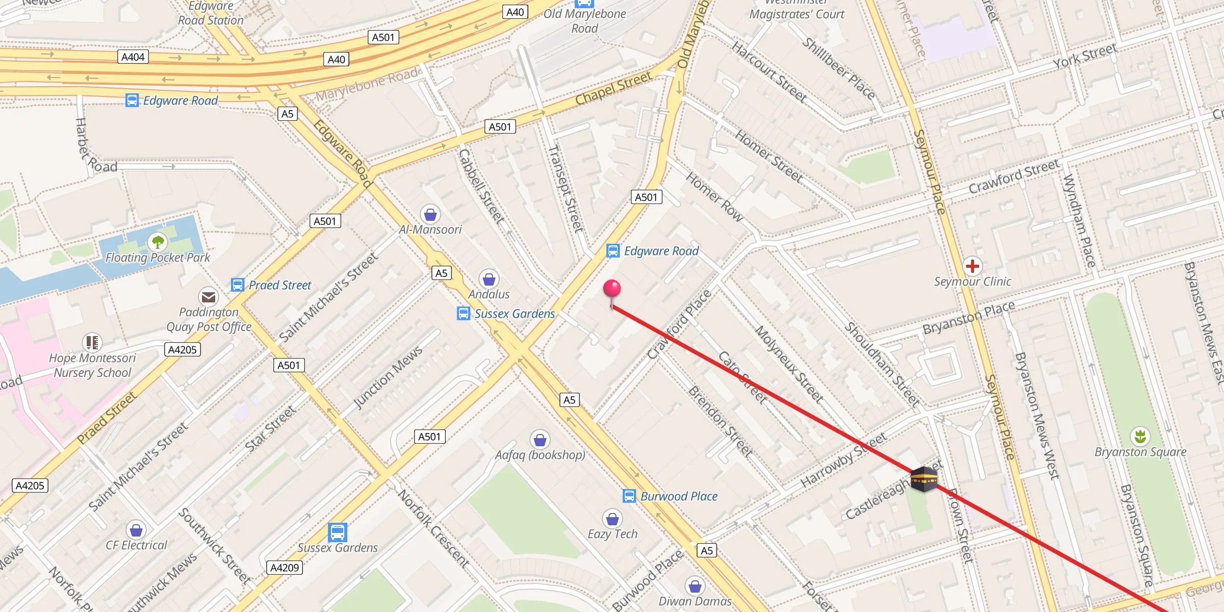 Carte de localisation : Edgware Road Mosque