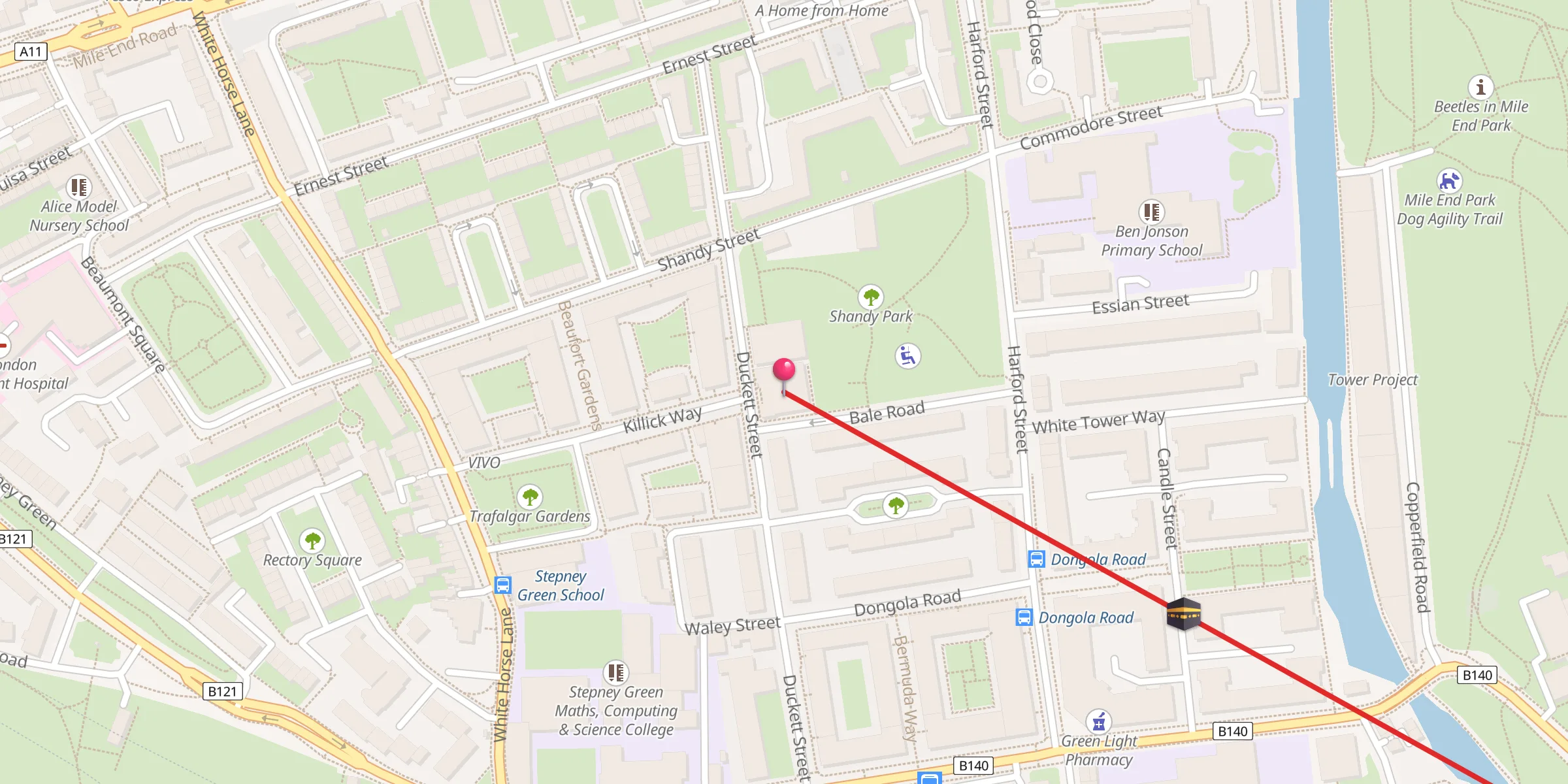 Carte de localisation : Stepney Shahjalal Mosque & Cultural Centre