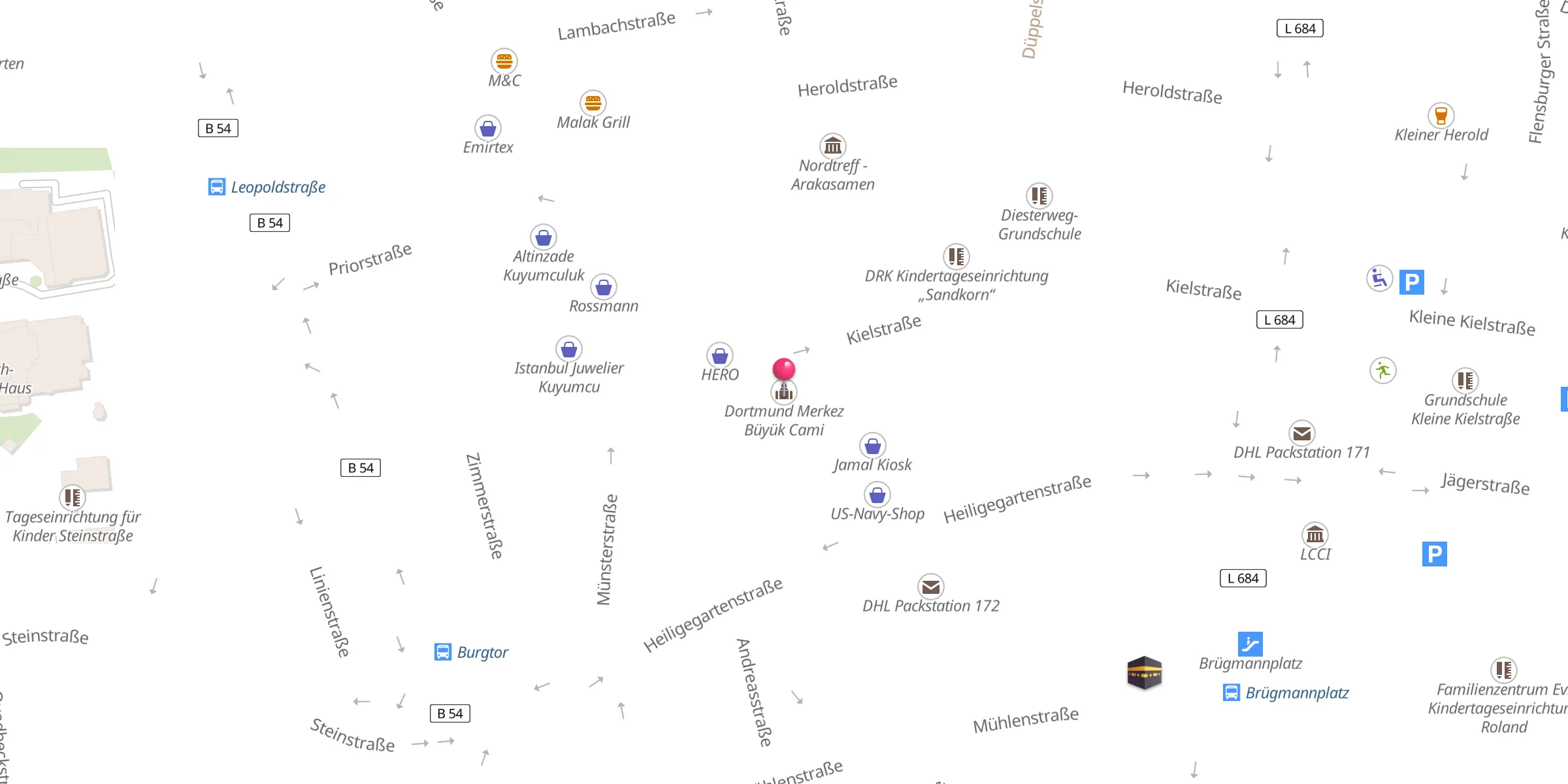Carte de localisation : Dortmund Merkez Büyük Cami