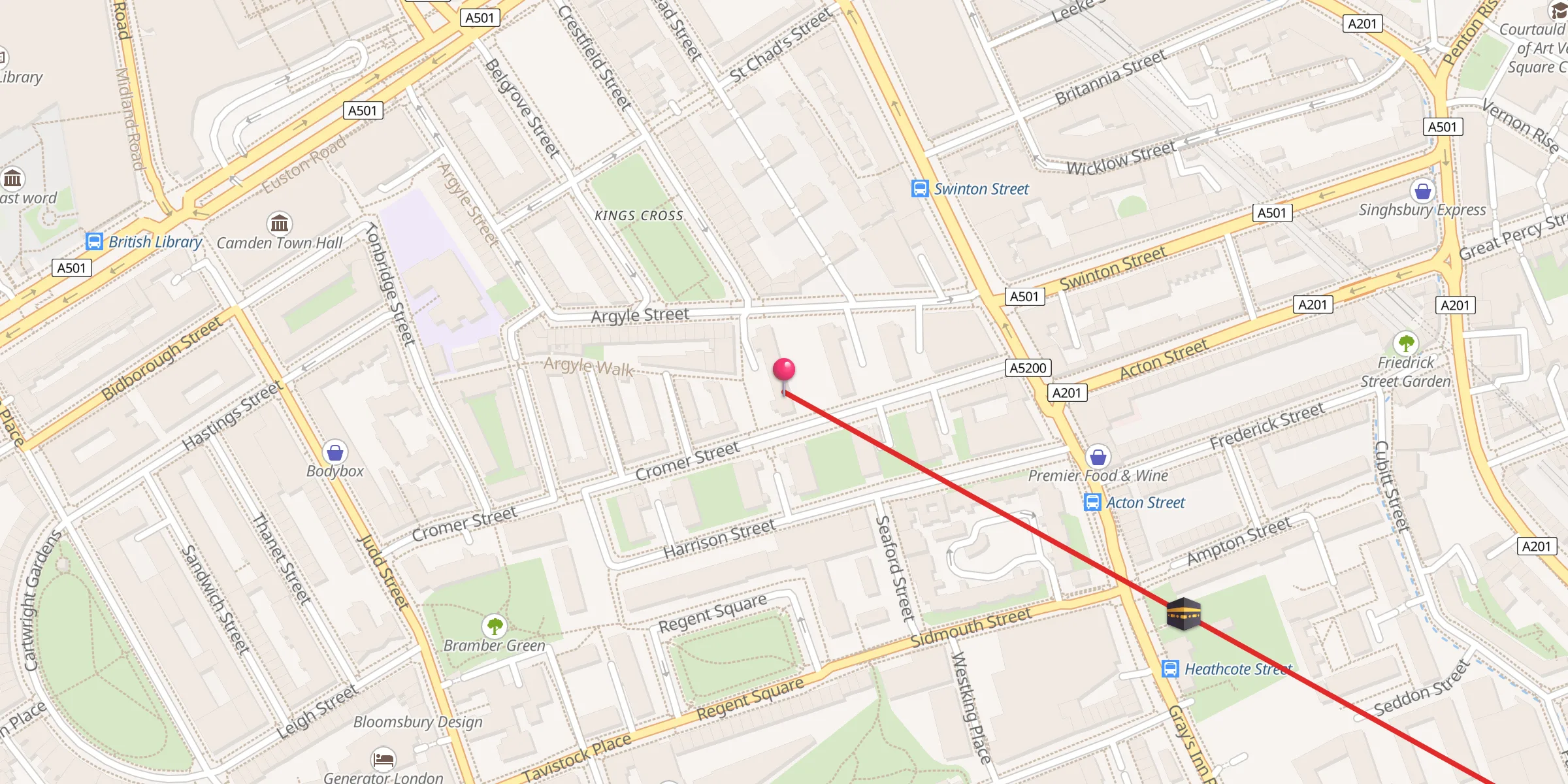 Carte de localisation : King's Cross Mosque and Islamic Centre