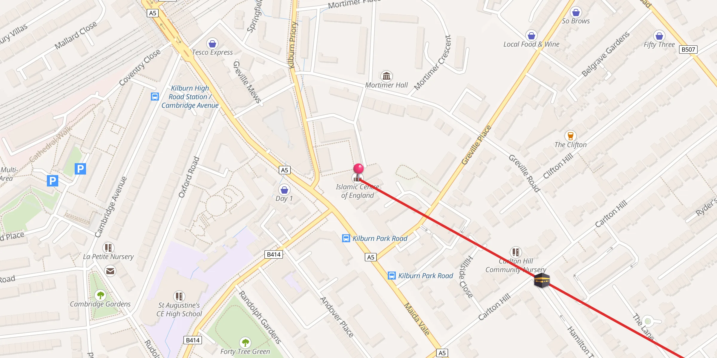 Carte de localisation : Islamic Centre of England