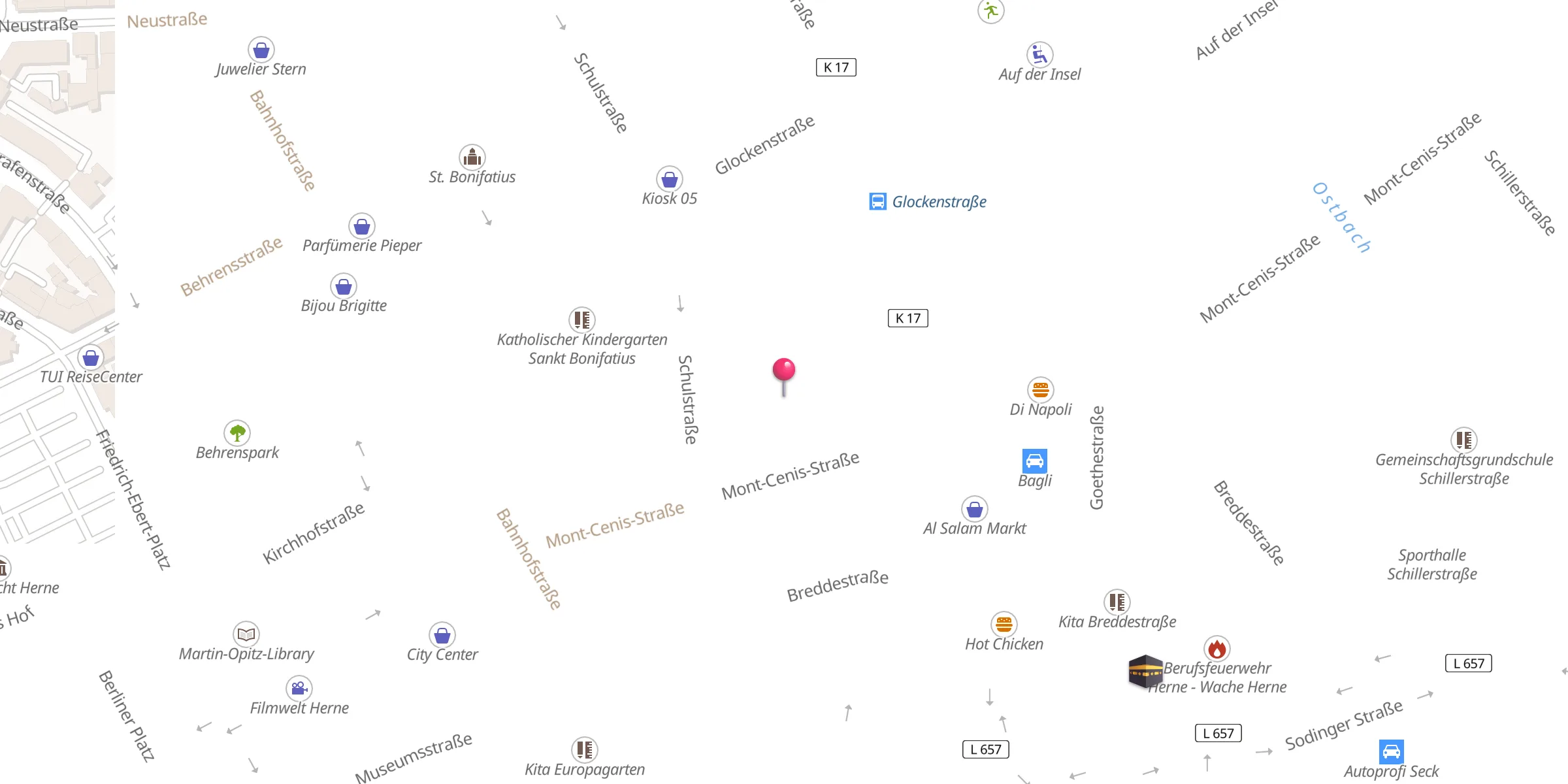 Carte de localisation : Herne Merkez Camii