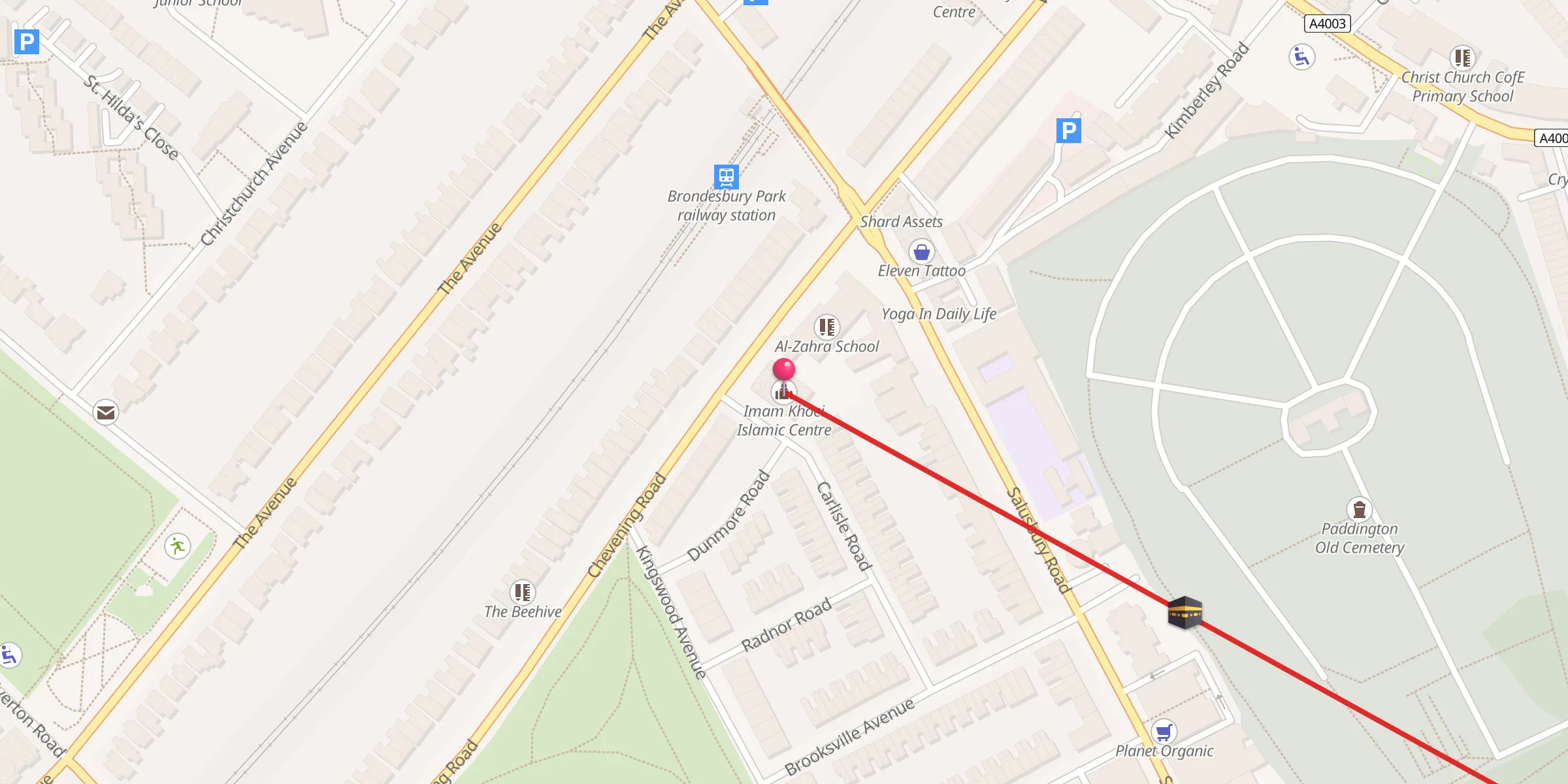 Carte de localisation : Imam Khoei Islamic Centre