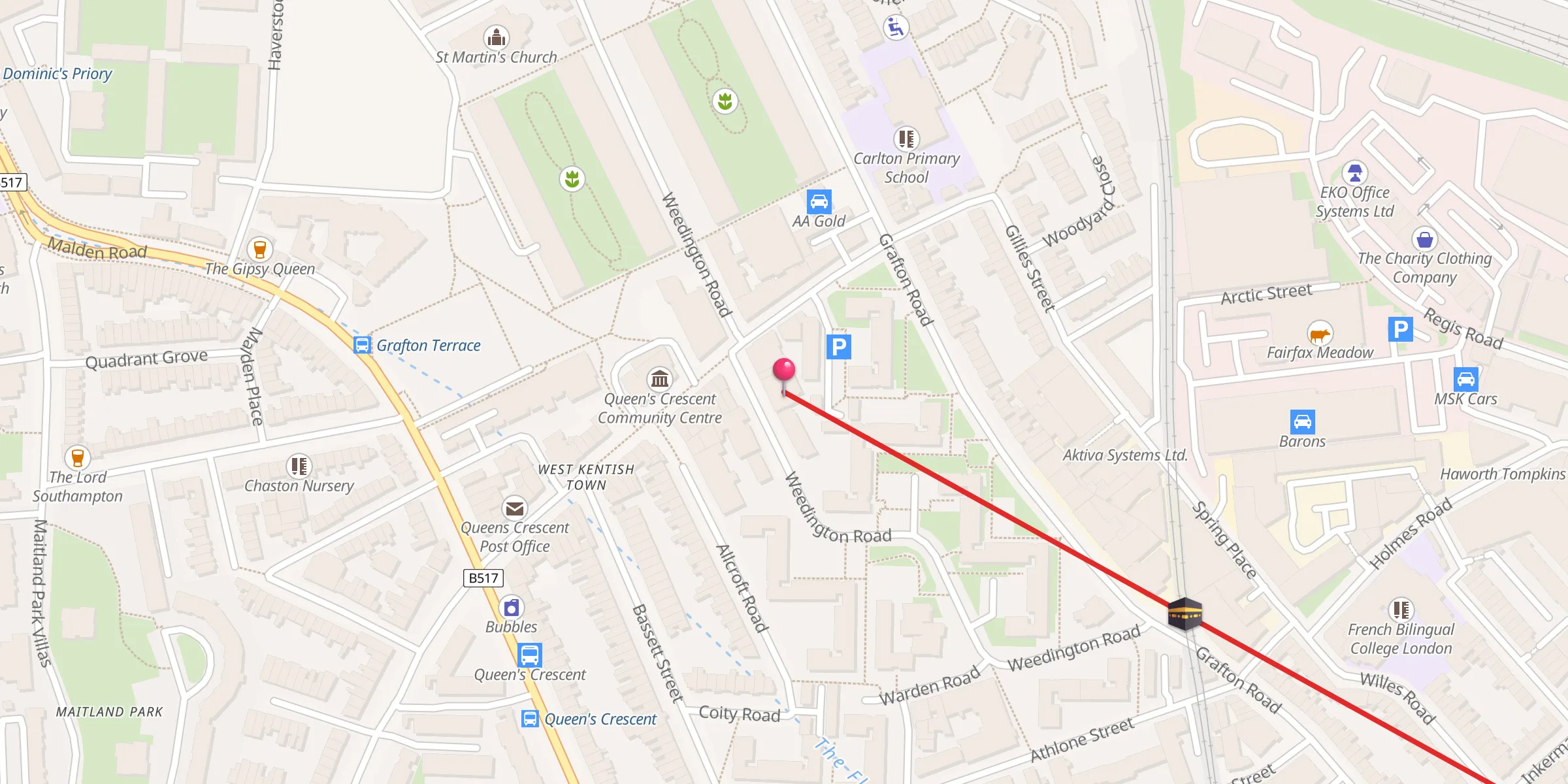 Carte de localisation : Kentish Town Baitul Aman Masjid