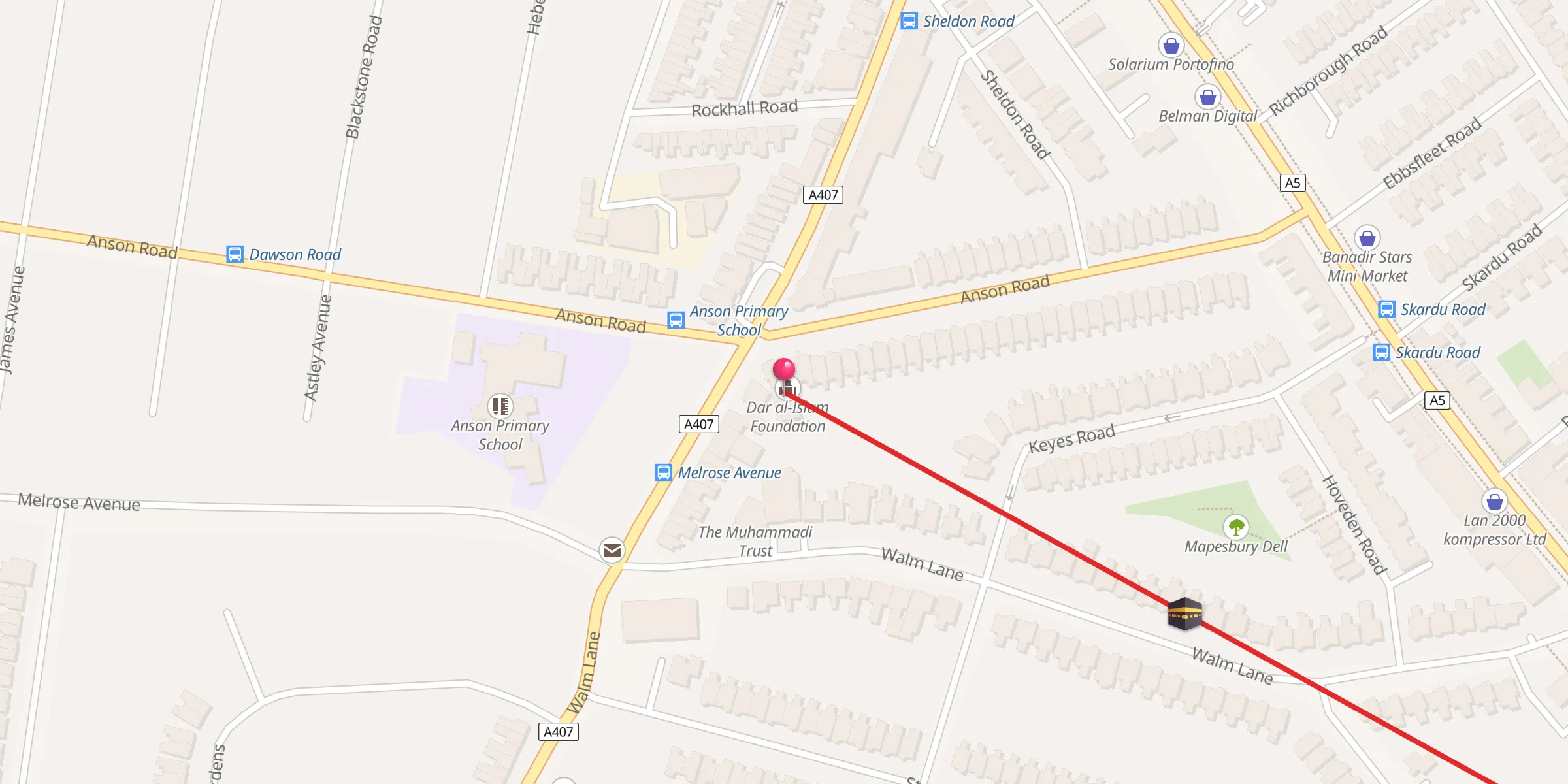 Carte de localisation : Dar al-Islam Foundation
