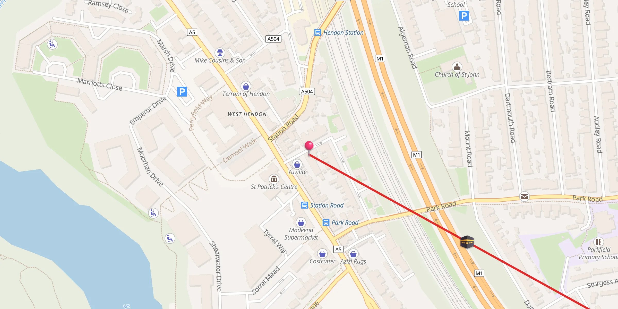 Carte de localisation : Hendon Mosque & Islamic Centre