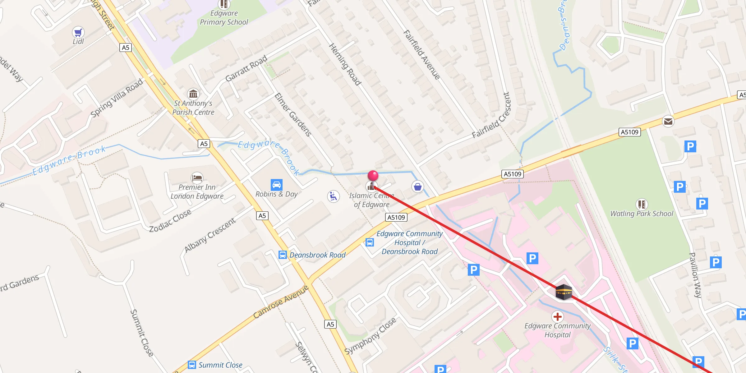 Carte de localisation : Islamic Centre of Edgware