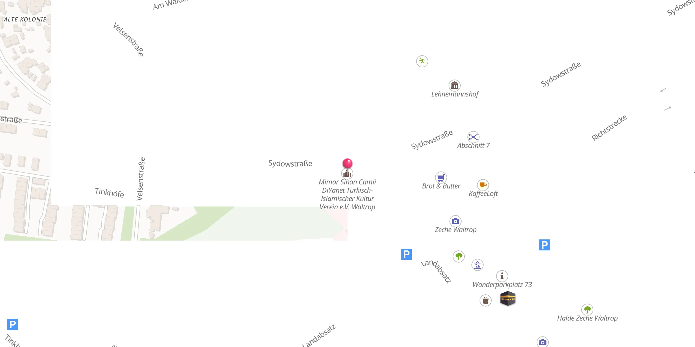 Carte de localisation : Mimar Sinan Camii DiYanet Türkisch-Islamischer Kultur Verein e.V. Waltrop